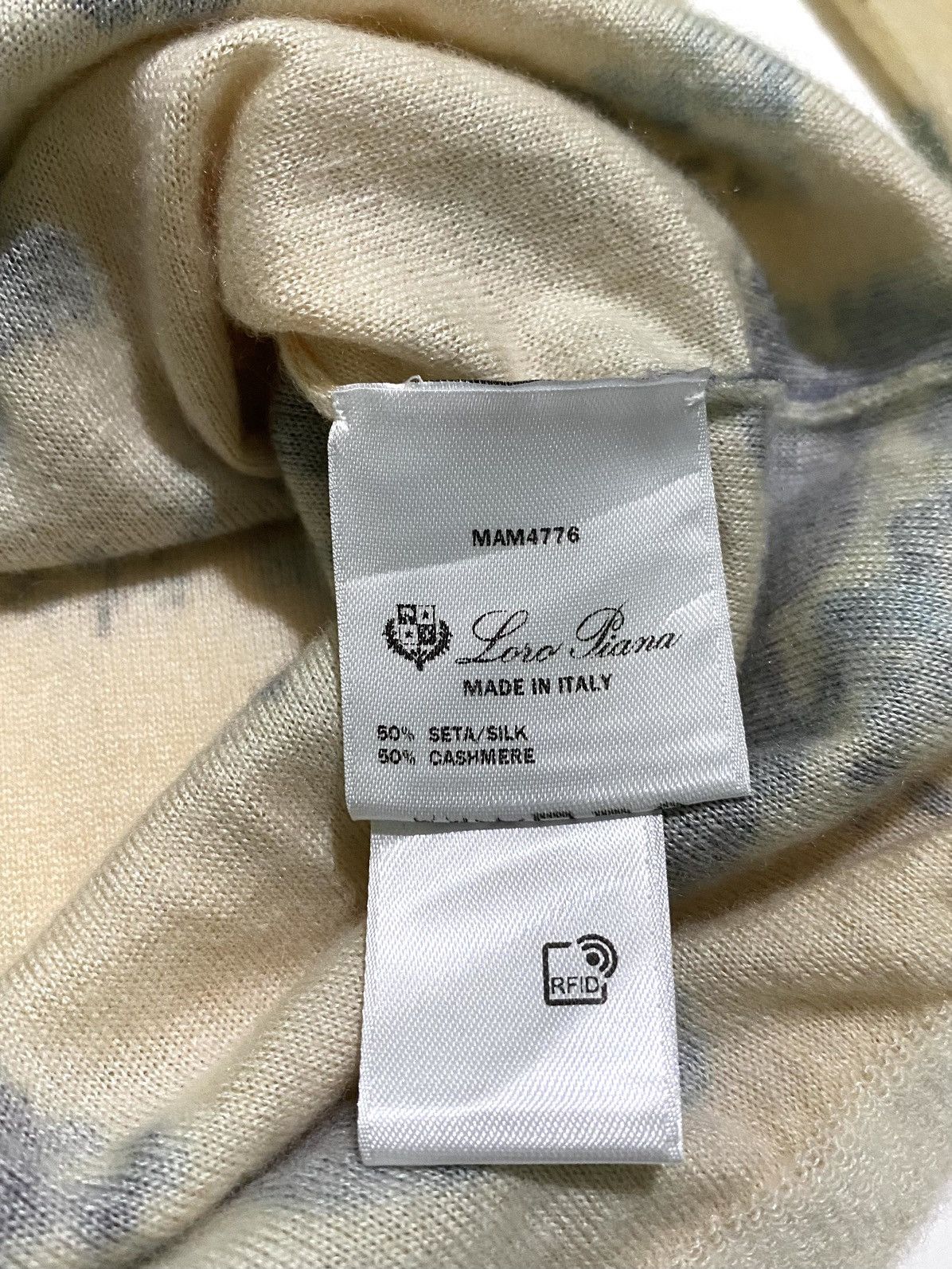 Loro Piana LORO PIANA BLUE EYES FLORAL CASHMERE SILK SWEATERS Size L / US 10 / IT 46 - 6 Thumbnail