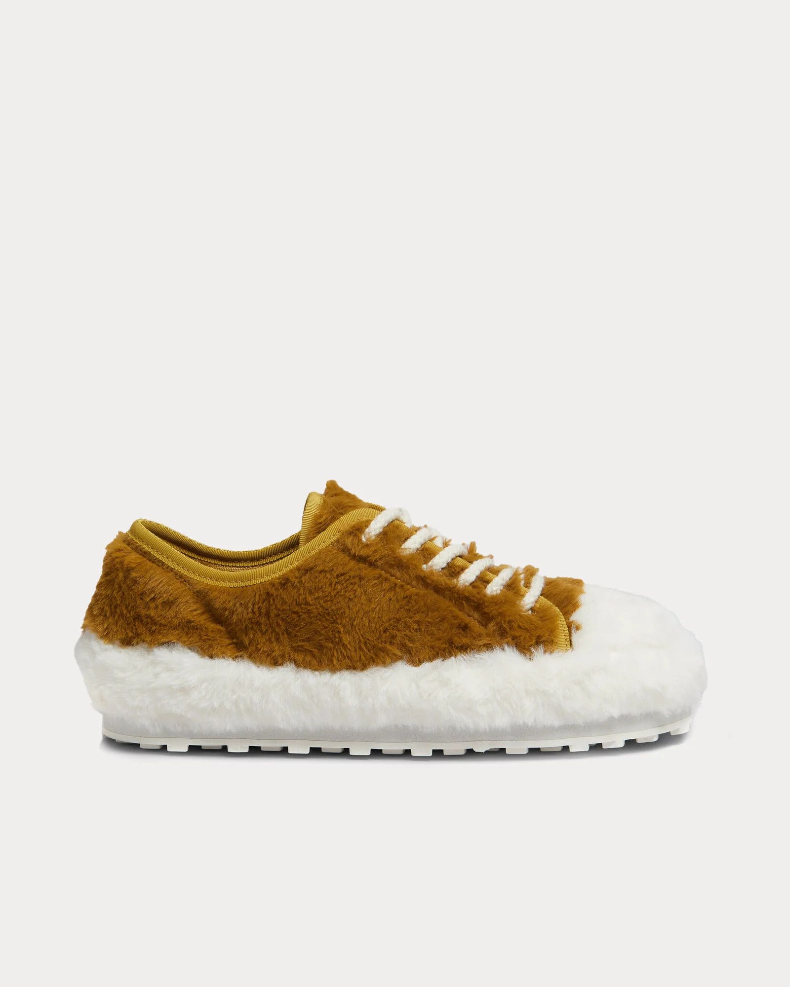 Marni o1w1db11125 Teddy Lace Up Sneakers in Beige/White Size US 5 / IT 35 - 2 Thumbnail