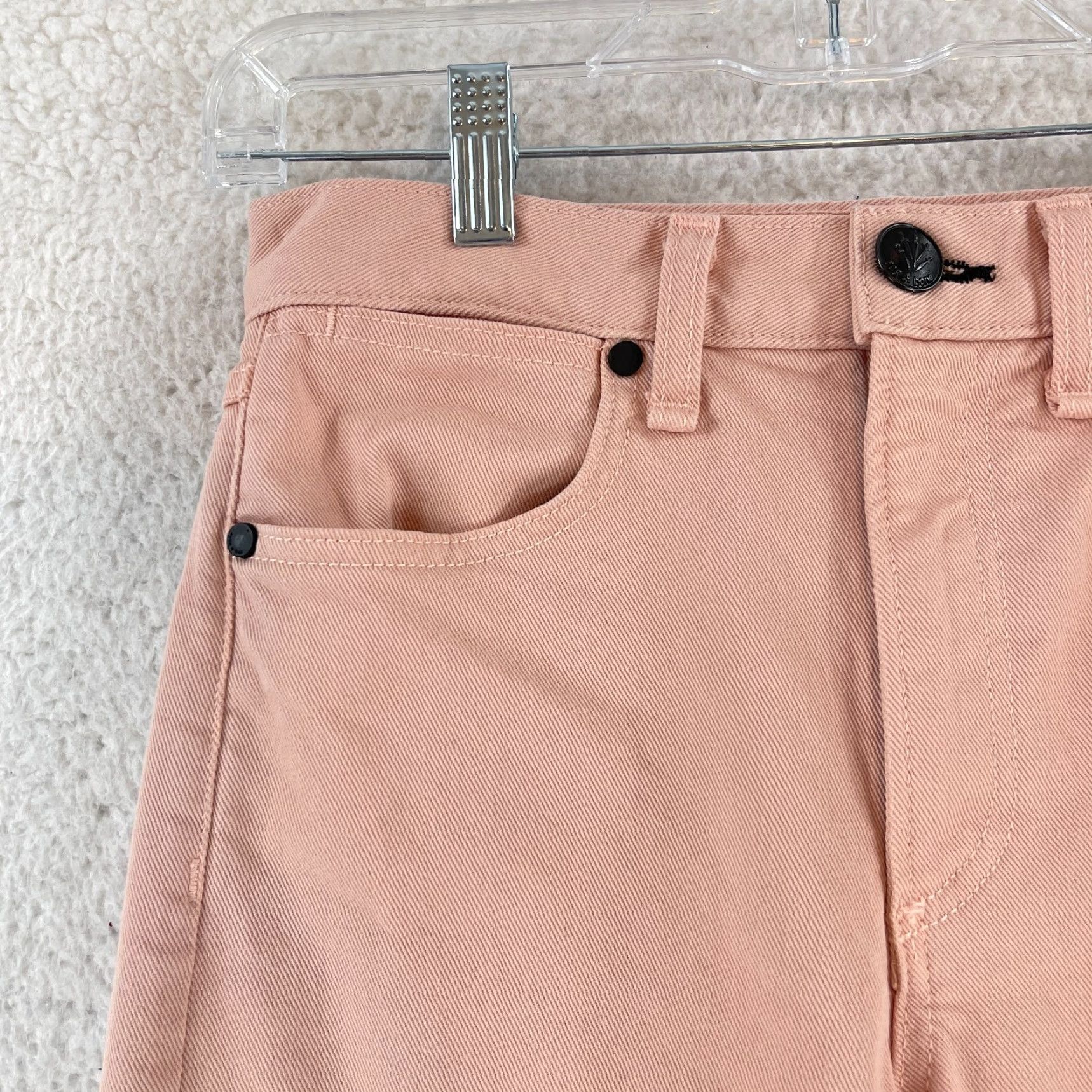 Rag & Bone rag & bone Justine Jeans Womens Pink Wide-Leg High-Rise Ankle Crop Size 25 Denim Cotton Spandex Regular 5-Pocket 26in Inseam Size 42" / US 20 - 4 Thumbnail