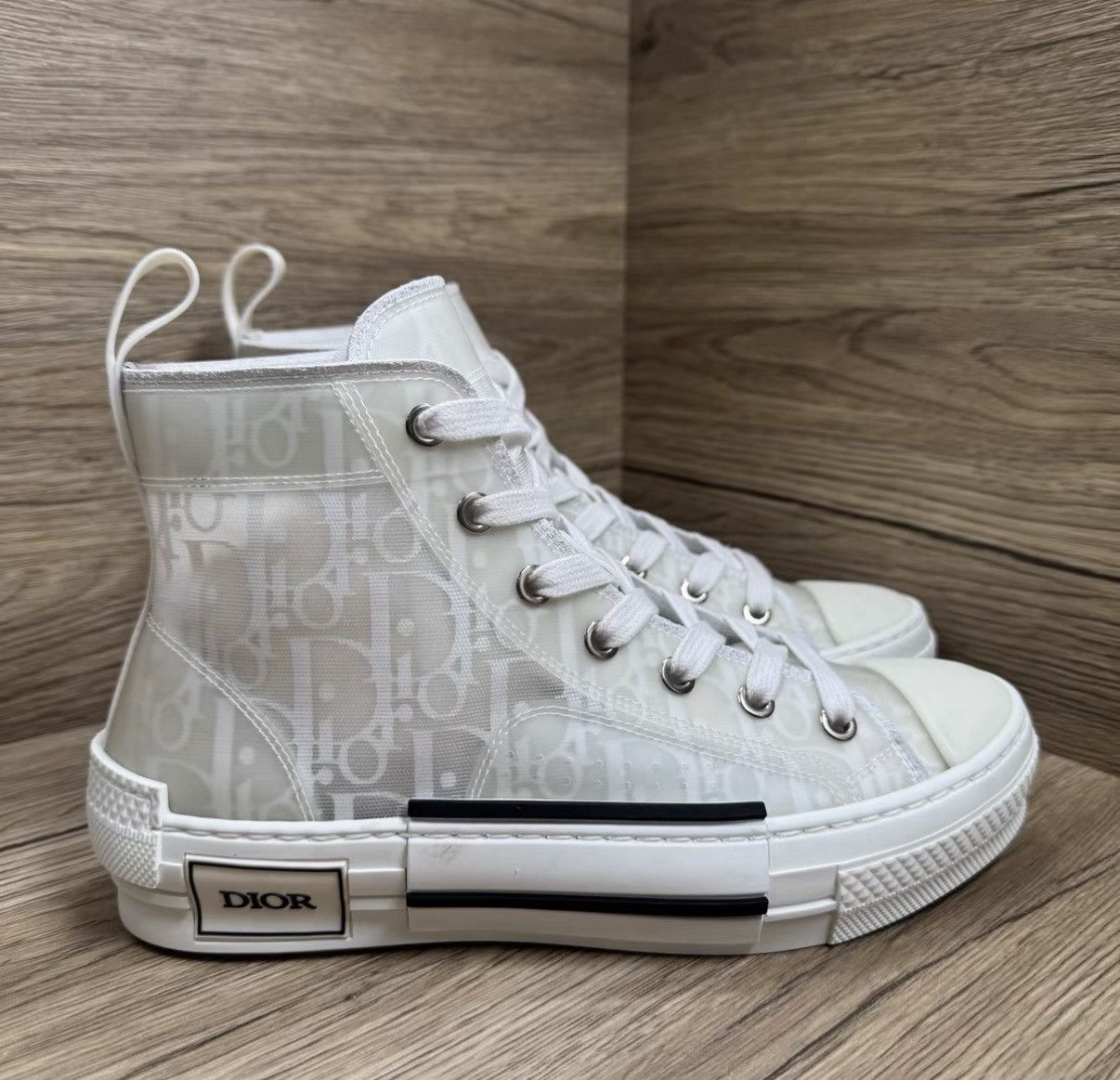 Dior Dior B23 White Mesh High-Top Sneakers J41 Size US 6 / IT 36 - 4 Thumbnail
