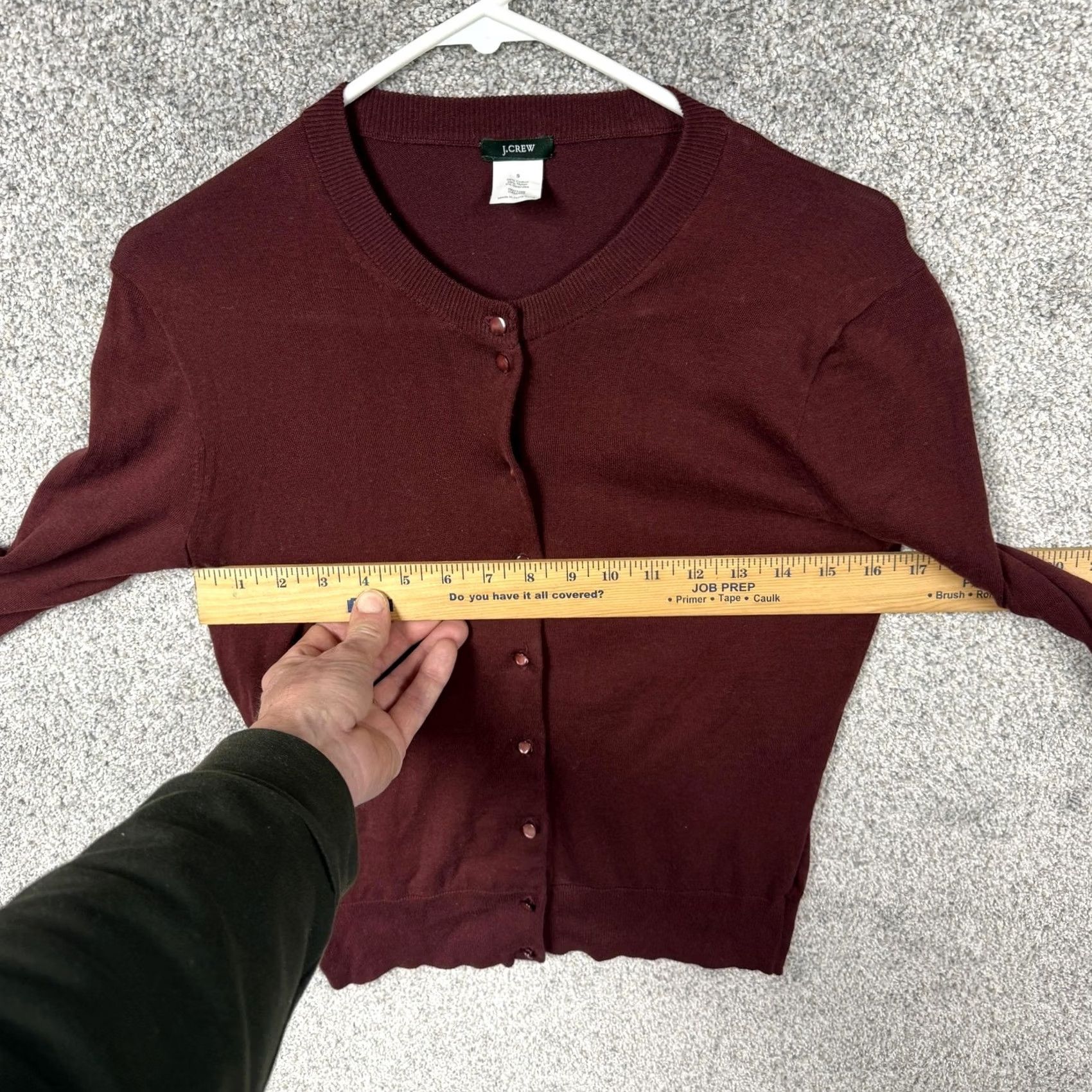 J.Crew J.Crew Cardigan Sweater Womens S Red Crew Neck Classic Preppy Casual Workwear Knit Lightweight Stretch Solid Raglan Sleeve Fall Vintage No Size S / US 4 / IT 40 - 4 Thumbnail
