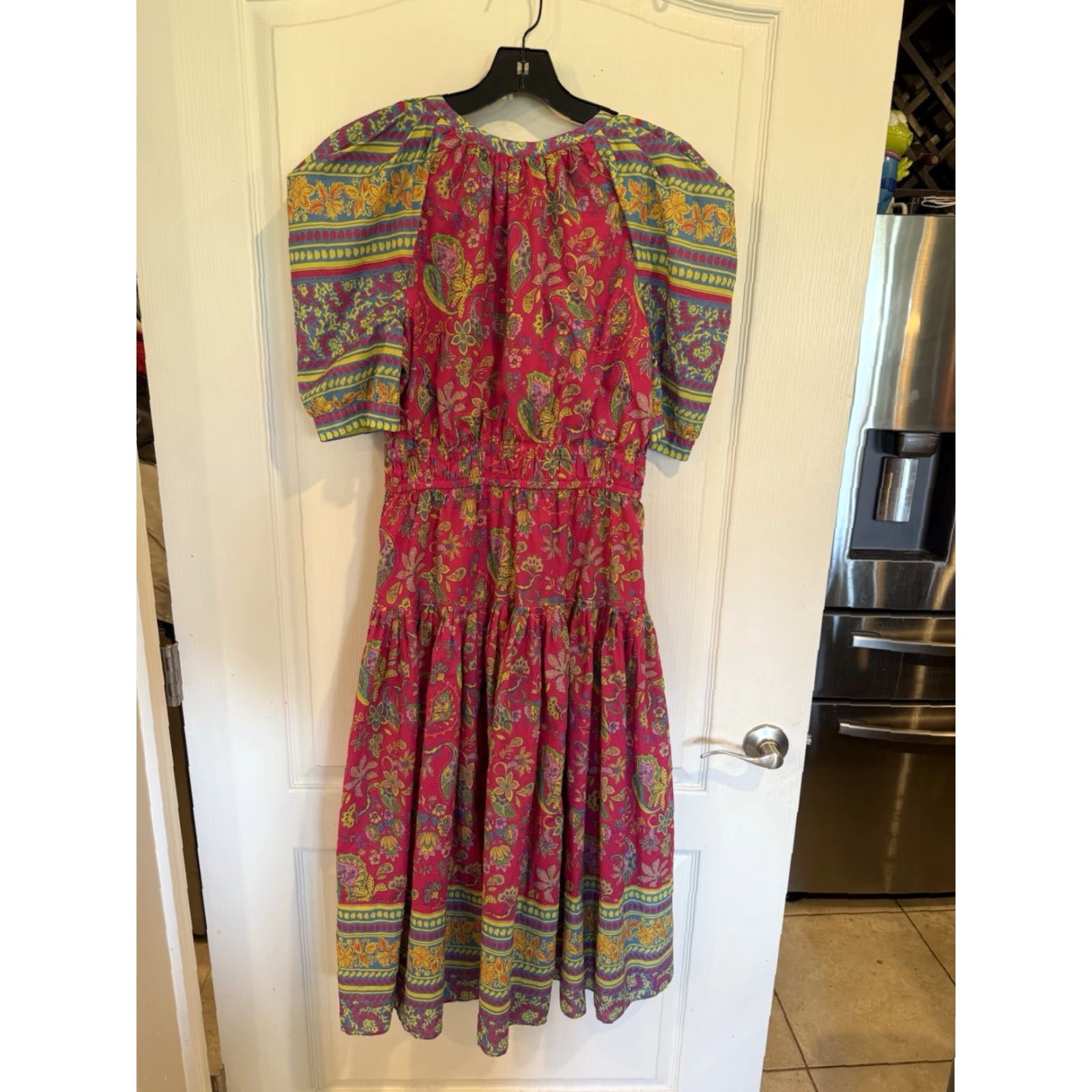 Anthropologie VINTAGE Current Air Anthropologie Pink Lindsey Puff Sleeve Bohemian Maxi Dress Large L Women Bohemian pink Maxi Dress Bohemian 74s? Size L / US 10 / IT 46 - 5 Thumbnail