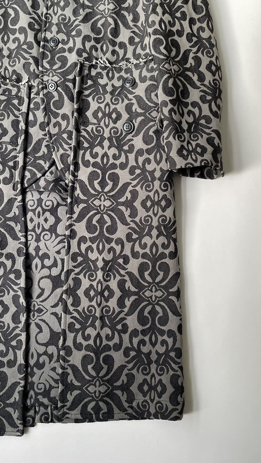 Comme des Garcons A/W 13 Gray Floral Jacquard Overcoat Size US M / EU 48-50 / 2 - 10 Thumbnail