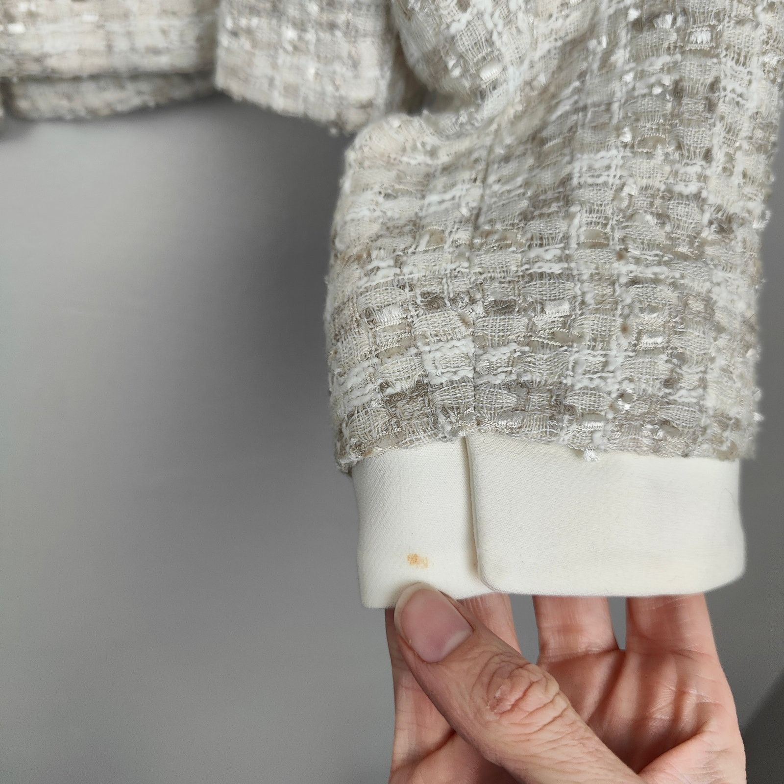 Zara Zara Textured Combo Jacket Womens Medium White Gold Tweed Size M / US 6-8 / IT 42-44 - 6 Thumbnail