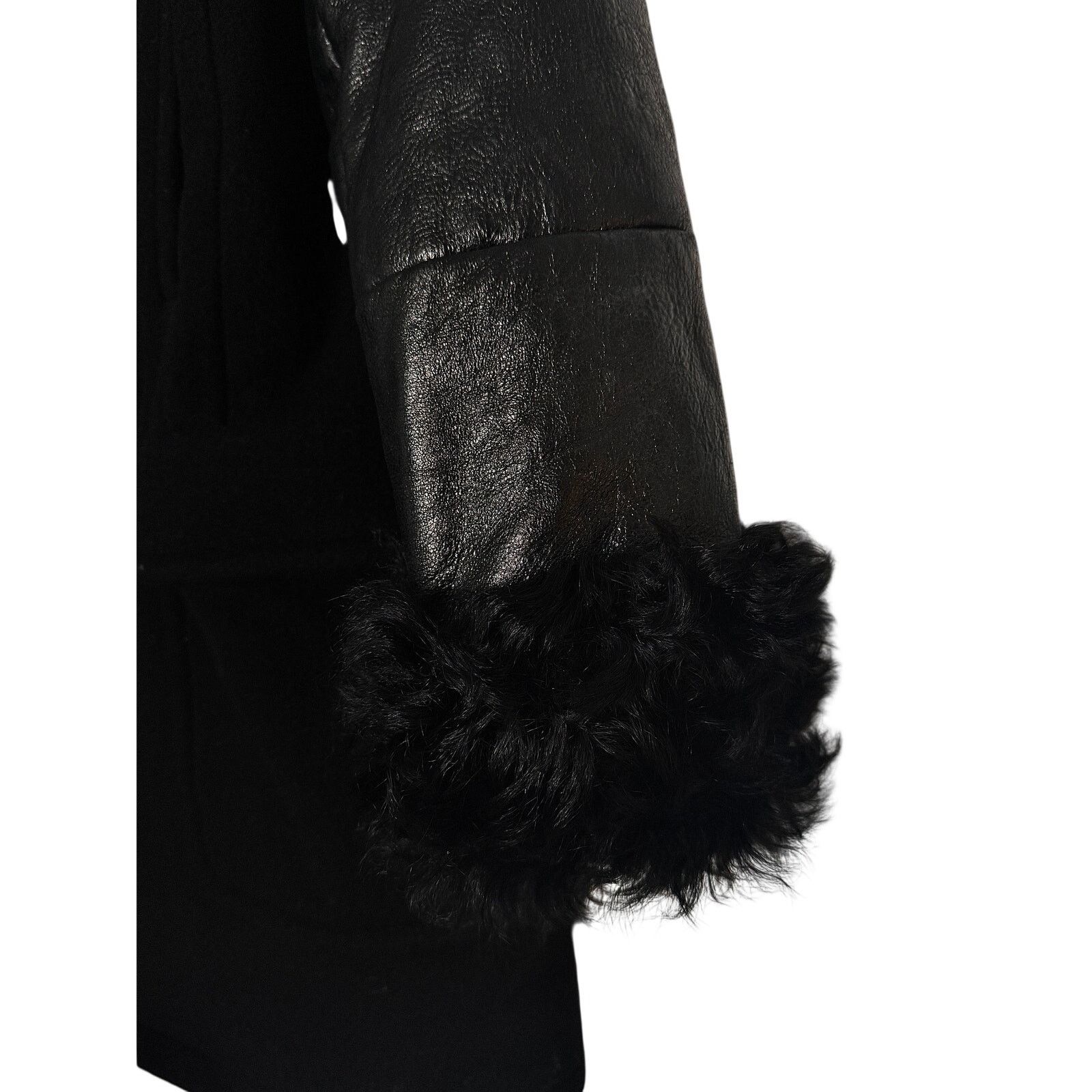 Miu Miu Miu Miu NWT Wool Leather-Trimmed Shearling Duffle Coat Size S / US 4 / IT 40 - 6 Thumbnail