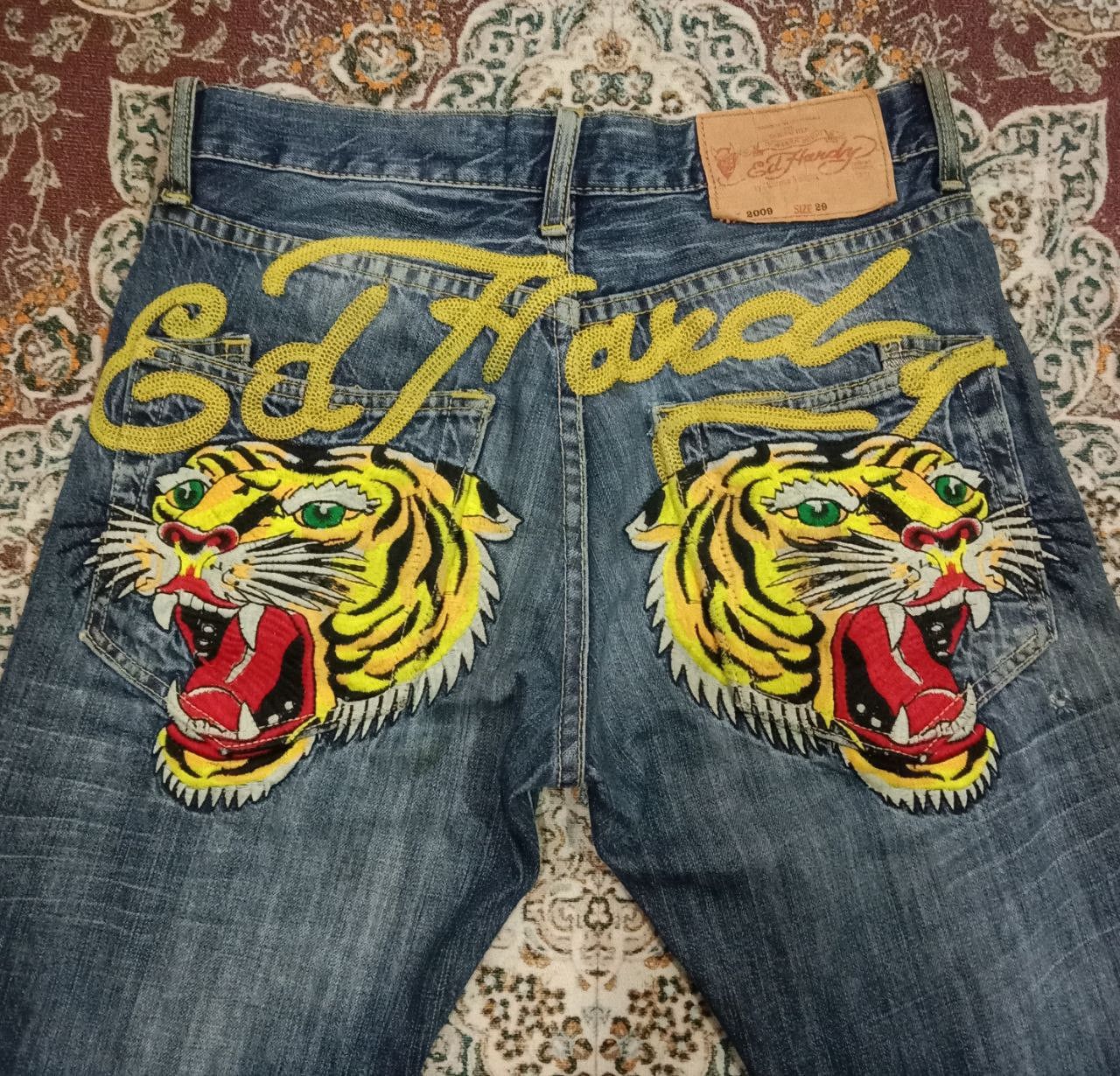 Ed Hardy Vintage Ed Hardy Tiger Embroidered Jeans Lot 2009 Size US 29 - 9 Thumbnail