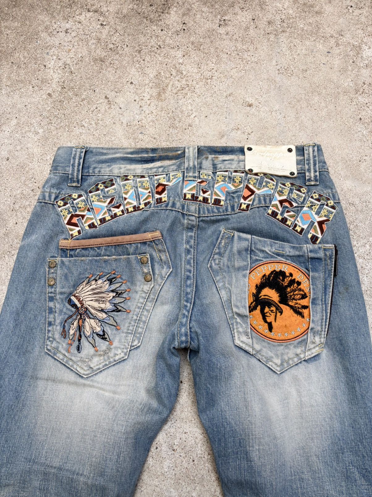 Le Grande Bleu (L.G.B.) RED PEPPER Indian Boot Cut Flared Jeans Denim Size 33 Size US 33 - 2 Thumbnail