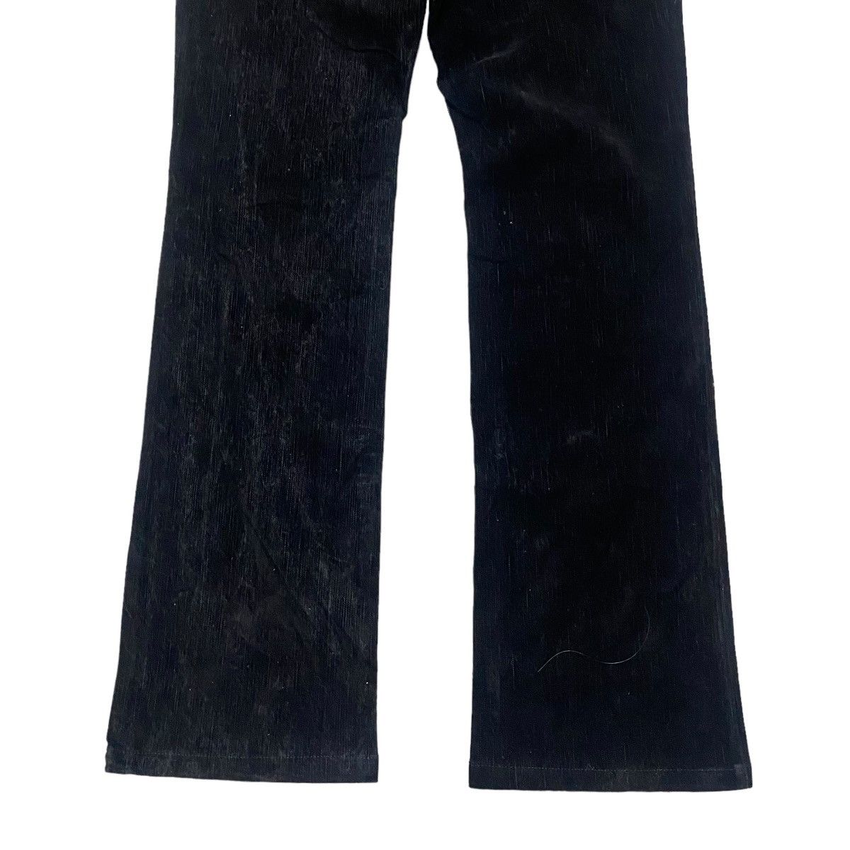 Katharine Hamnett London HAMNETT Black Velvet Cotton Flare Pants Size US 30 / EU 46 - 12 Thumbnail