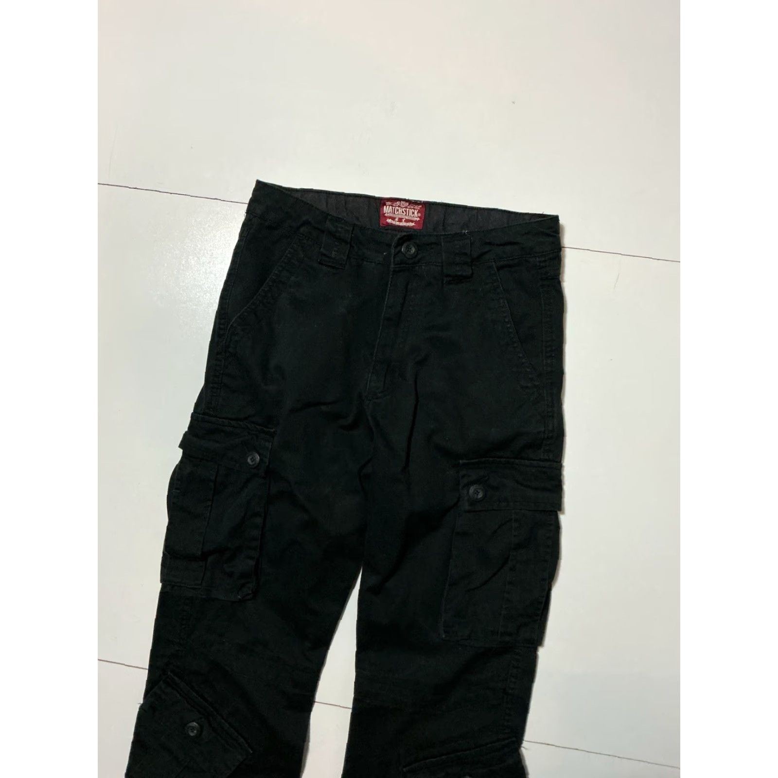 Vintage **Matchstick Workwear Black 8 Pocket Cargo Pants Men's 29** User: **Matchstick Workwear 8 Pocket Black Cargo Pants Men's 29** Size US 29 - 5 Thumbnail