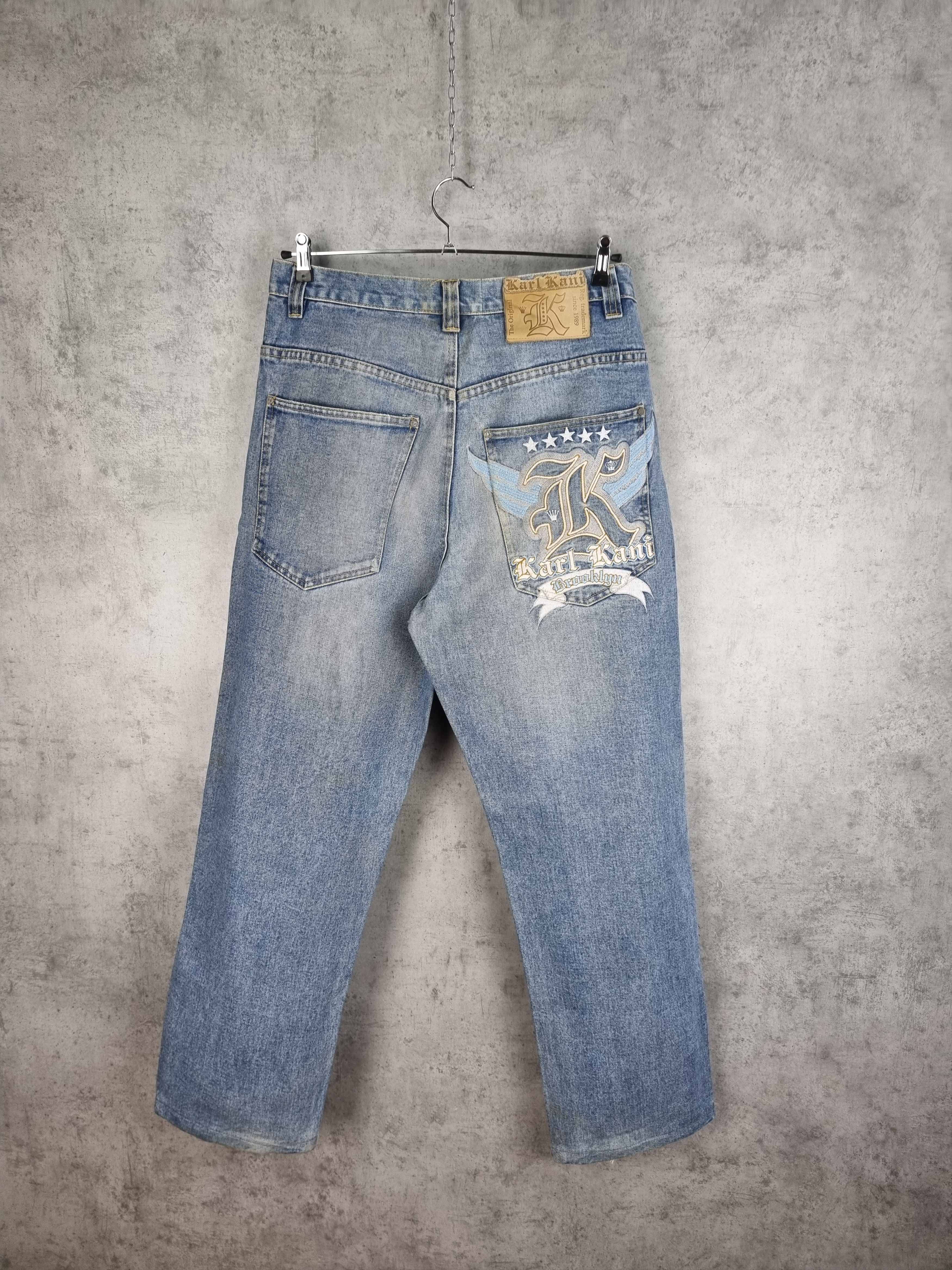 Karl Kani × Vintage × Wu-Tang Clan Karl Kani Brooklyn Embroidered Big Logo Baggy Vintage Jeans Size US 34 / EU 50 - 1 Thumbnail