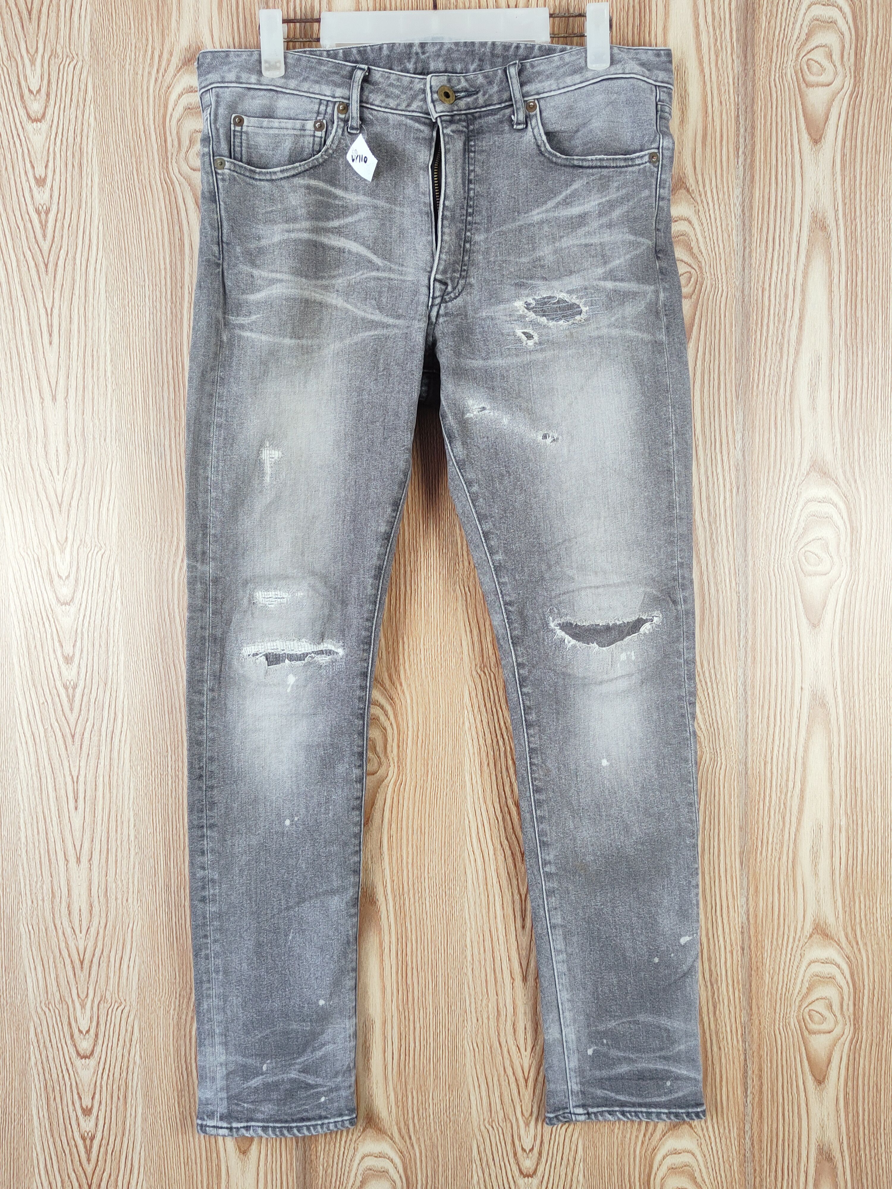 Japan Blue Jeans D Japan Blue Jeans Gray Faded Distressed Ripped Jeans #W110 Size US 32 / EU 48 - 1 Thumbnail