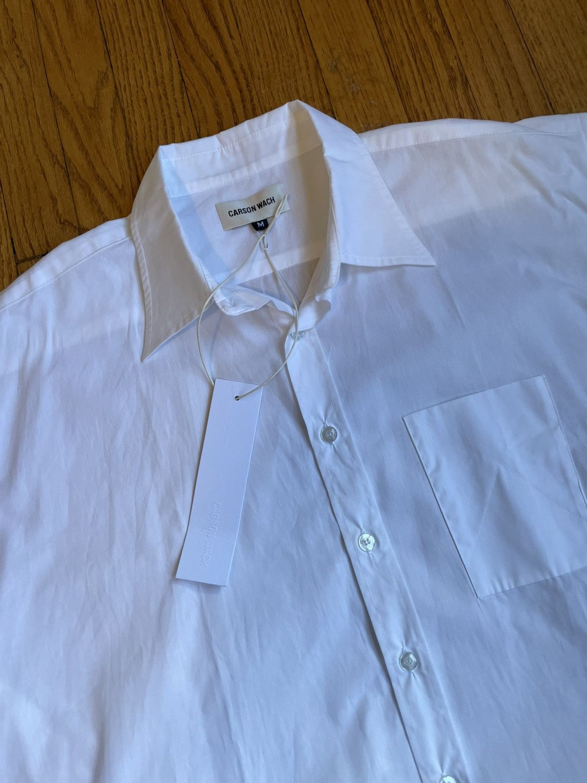 CARSON WACH Carson Wach Boxy Cropped Fit White S1 Work Shirt Size US M / EU 48-50 / 2 - 2 Thumbnail