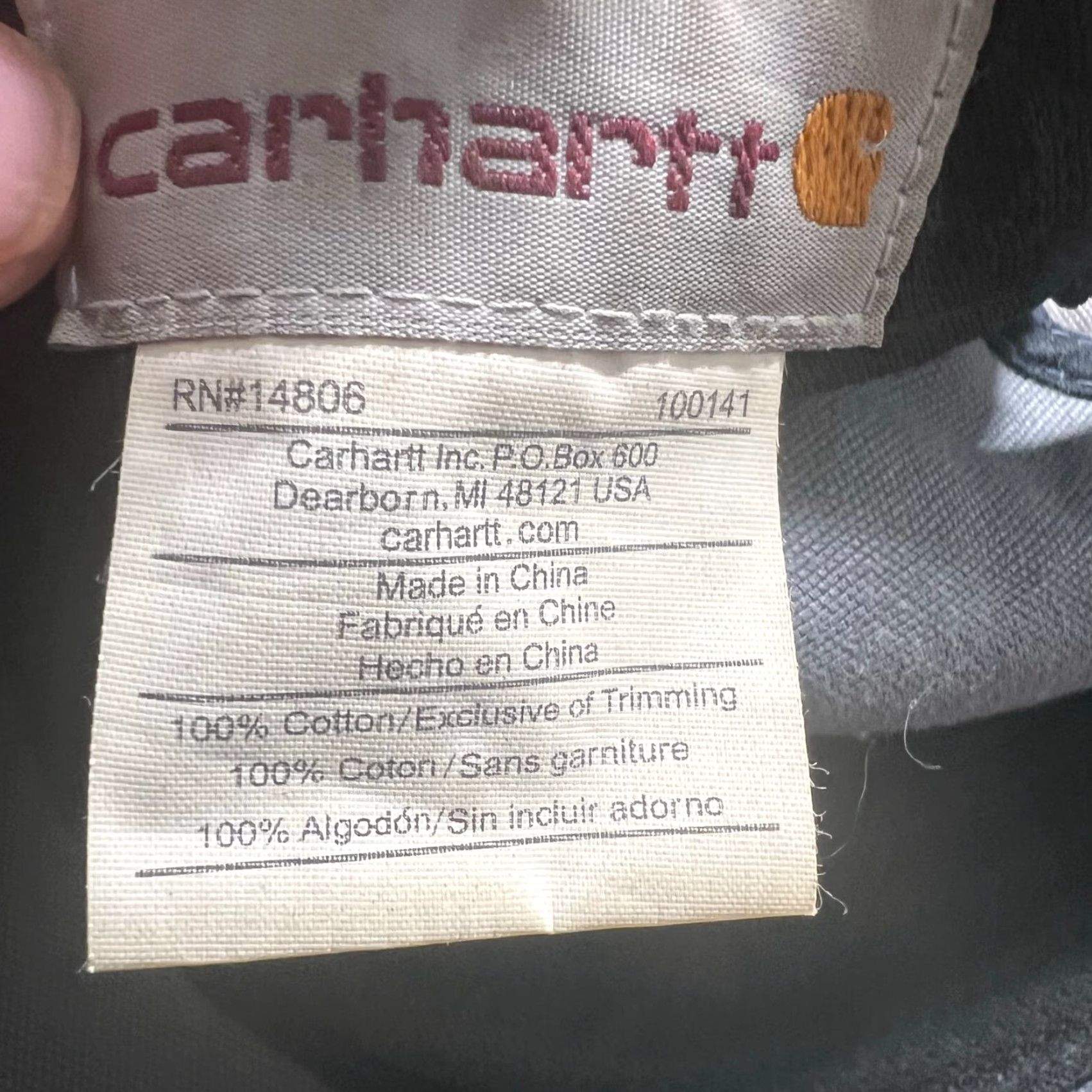 Carhartt VINTAGE? Wait no: Carhartt Leather Logo Strap Back Adjustable Cap Hat Men Gray Canvas Baseball Hat Mens Adjustable Carhartt Cap Size ONE SIZE - 5 Thumbnail