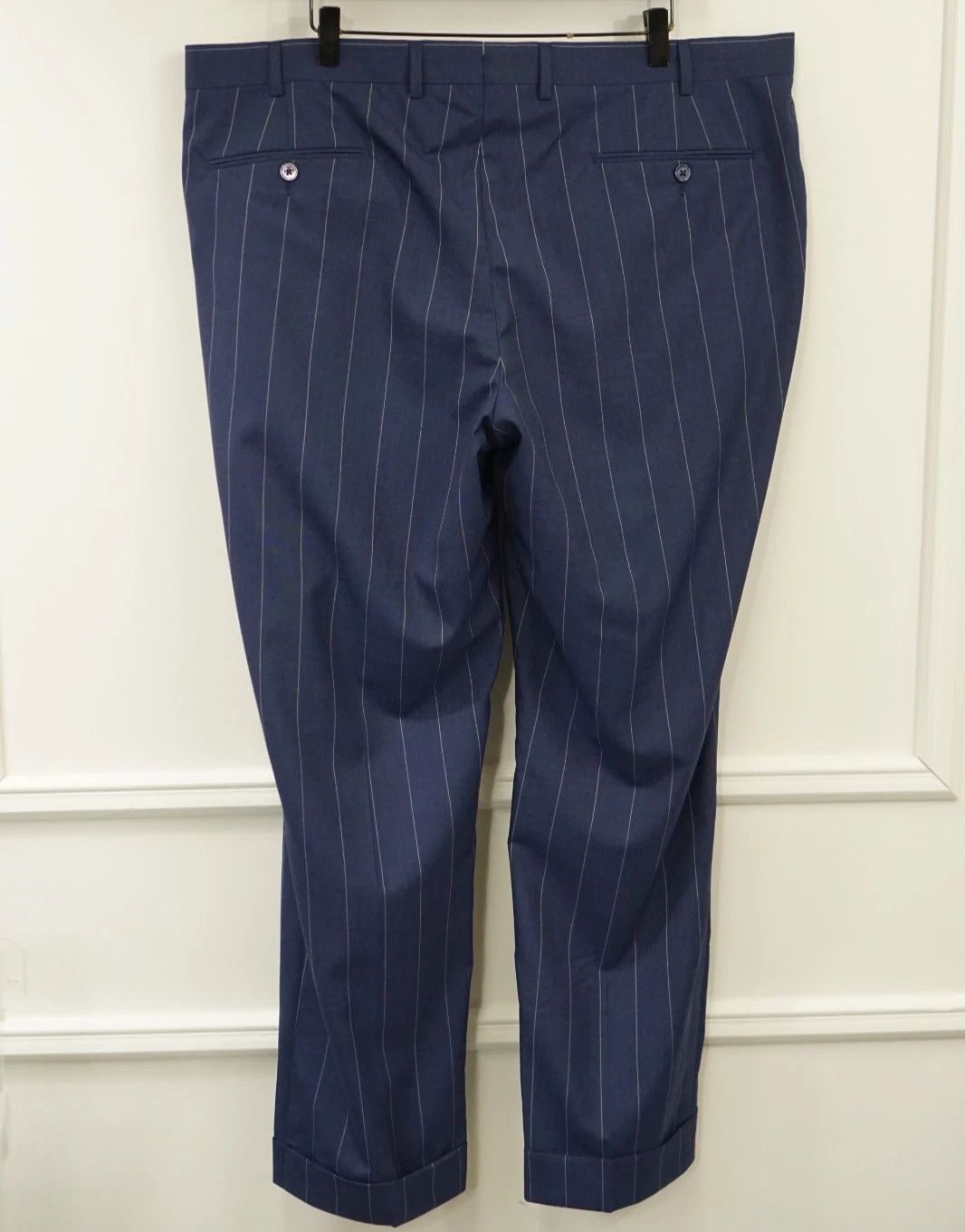 Suitsupply Men Suitsupply Pants Pinstriped Brescia Blue Wool UK/US50 Size 50R - 2 Thumbnail
