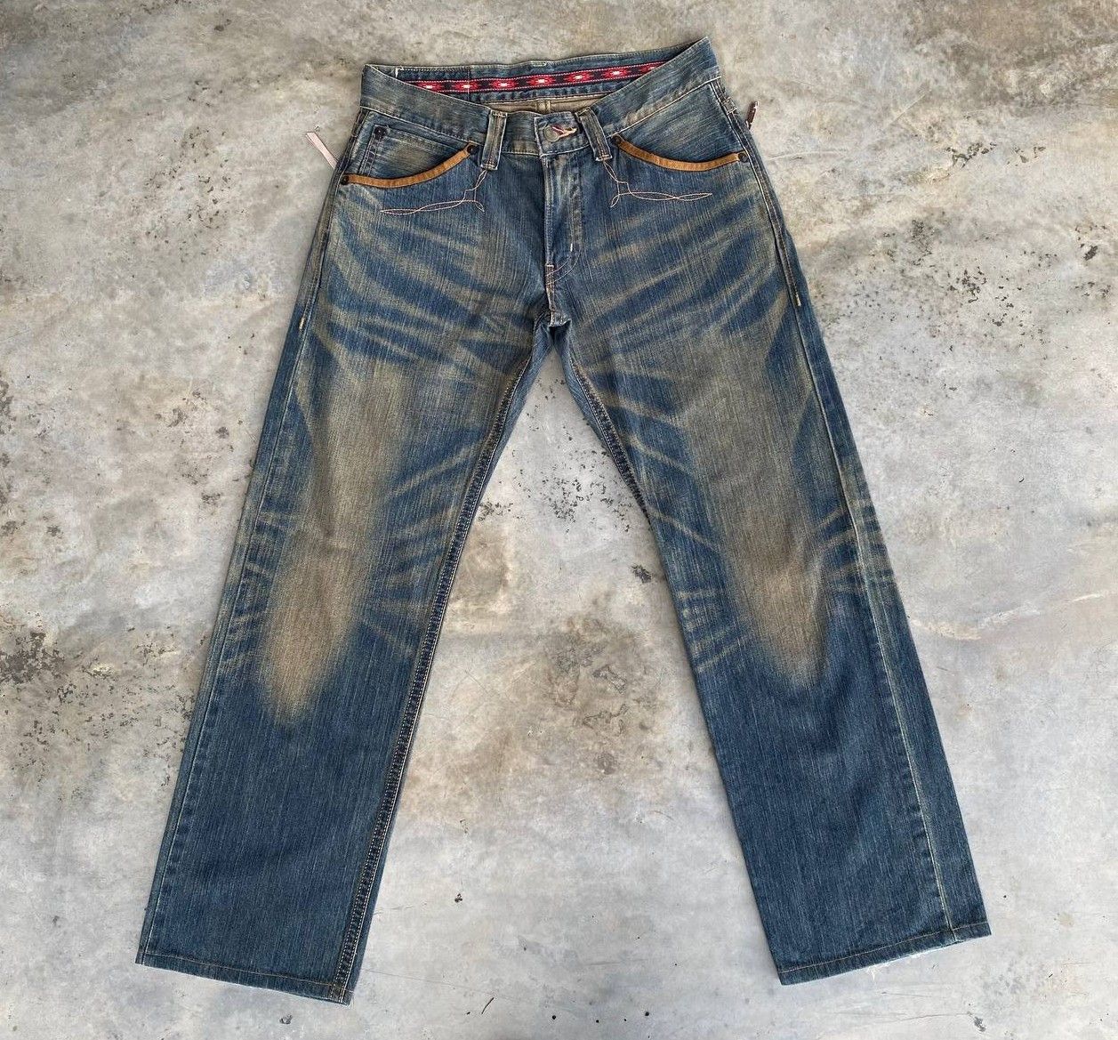 Edwin × Vintage RARE EDWIN JAPAN EXCLUSIVE VINTAGE RUSTY MUDWASH BJ07-19 Size US 32 / EU 48 - 1 Thumbnail