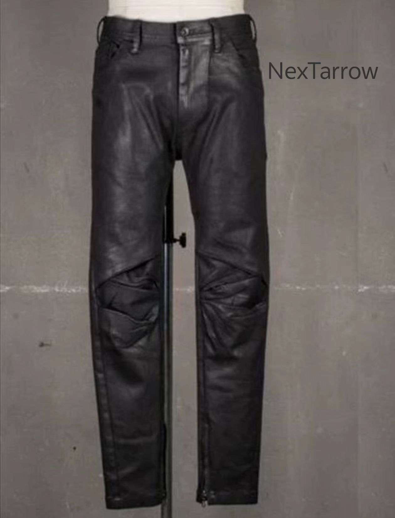 Julius 7 brushed adhesive coated waxed jeans 2412-Nextarrow