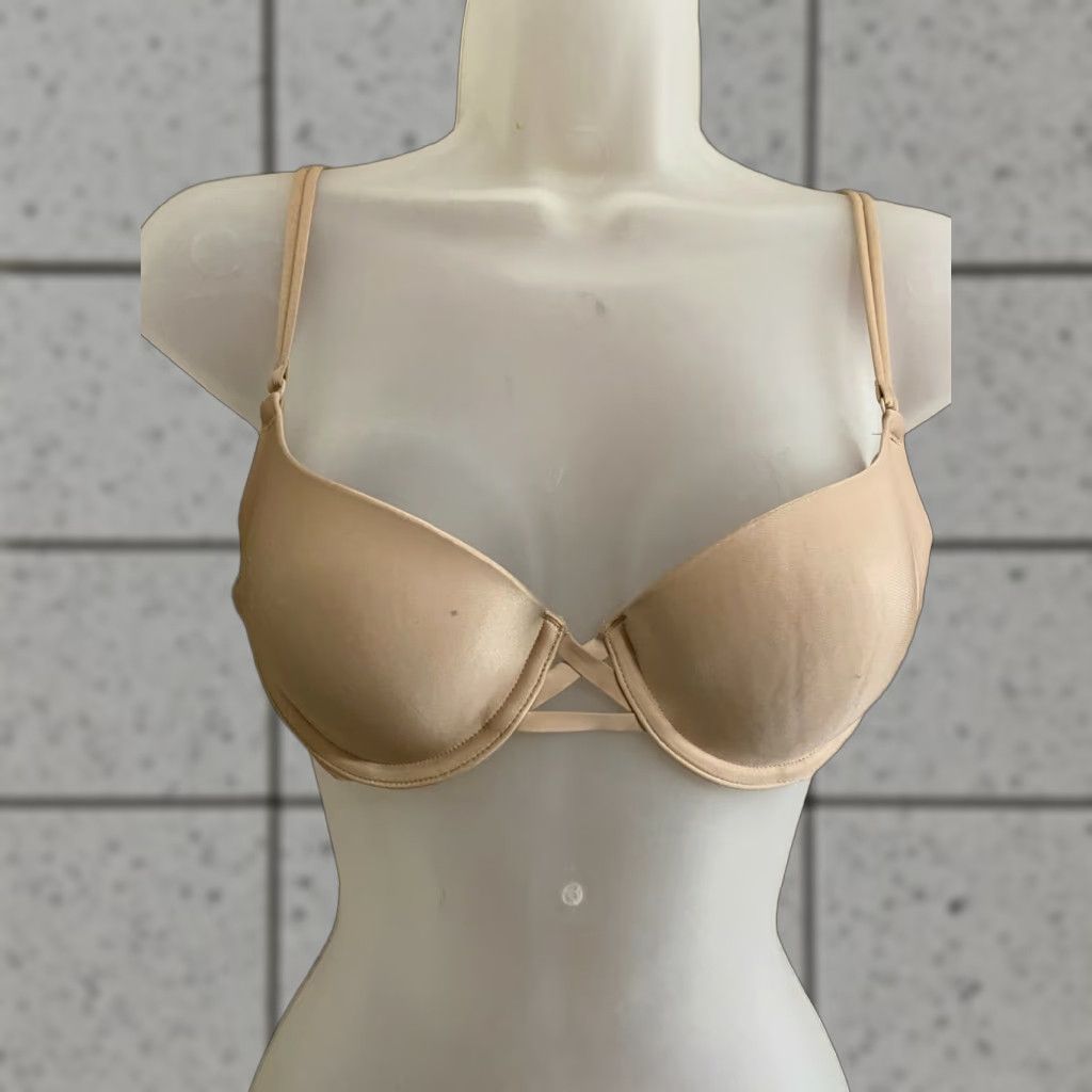 Victoria's Secret Victoria's Secret DEMI TAN 34B Bra NO WIRE Wireless Cup B Brown Logo 34B Women Hook & Eye Adjustable Strap Vintage No Size ONE SIZE - 1 Thumbnail