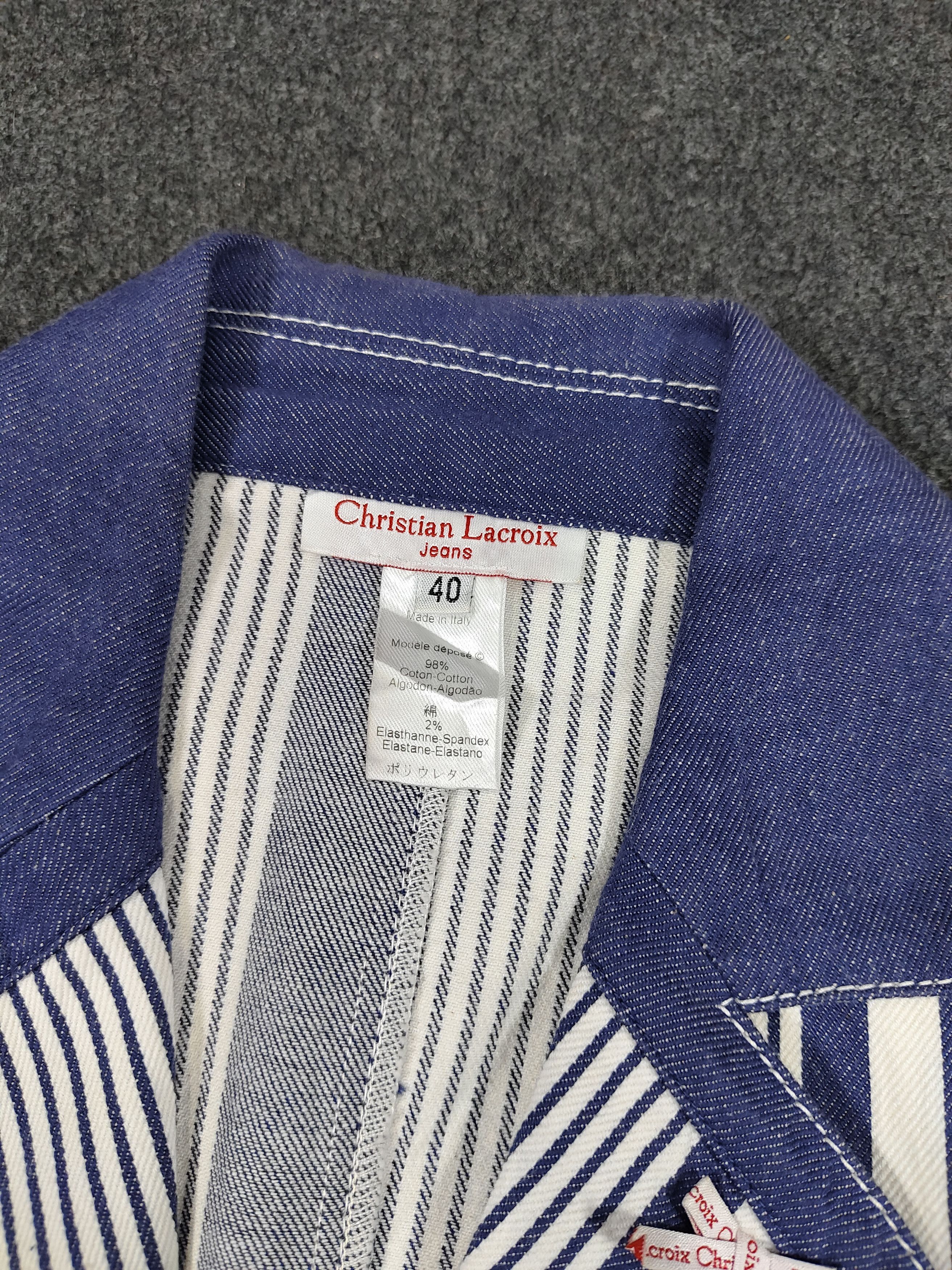 Christian Lacroix 00s Christian Lacroix Jeans Y2K Archive Striped Denim Blazer Size M / US 6-8 / IT 42-44 - 9 Thumbnail