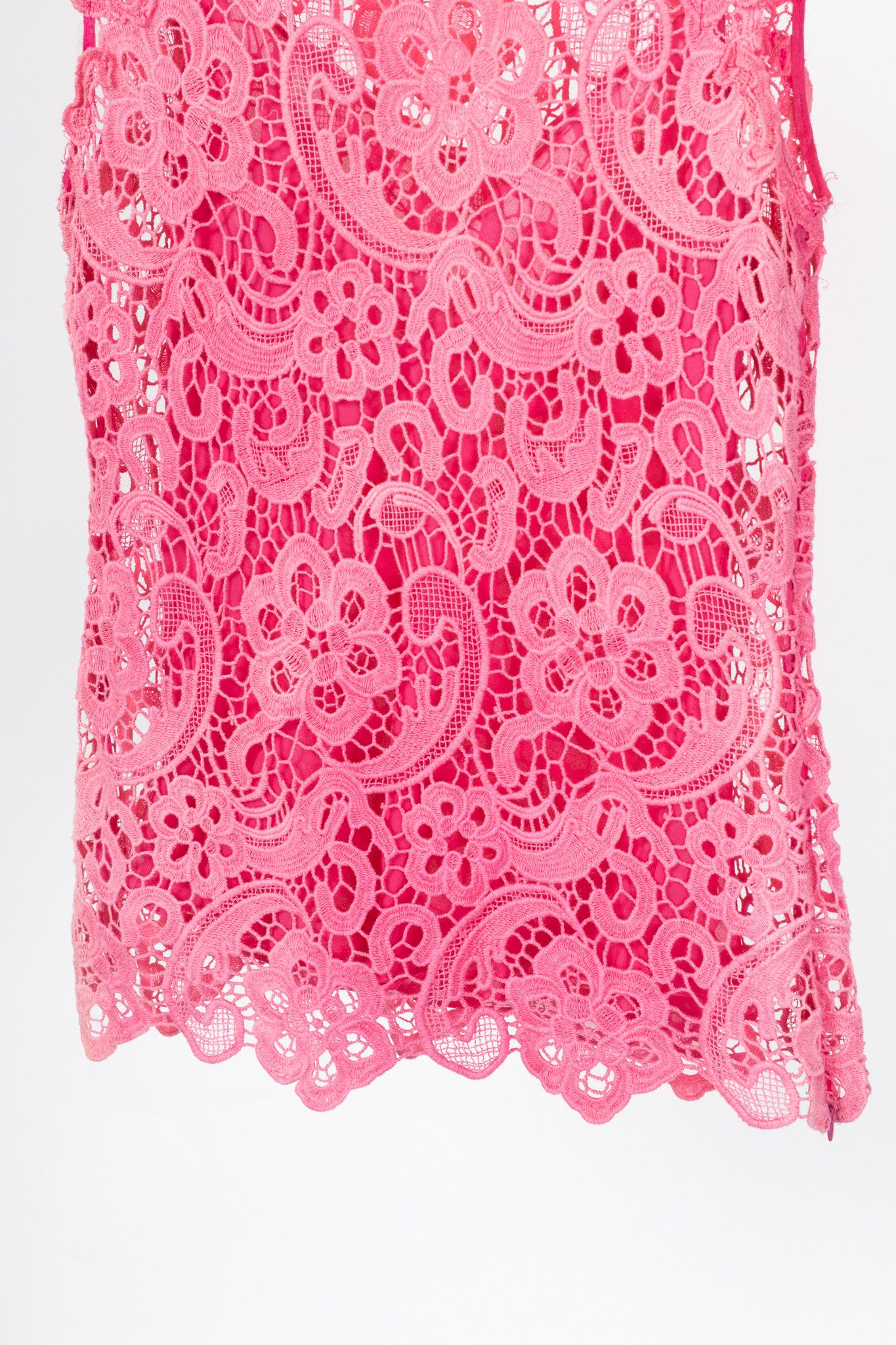 Oscar De La Renta Oscar de la Renta SS13 Runway Pink Cotton Crochet-Lace Top Size L / US 10 / IT 46 - 6 Thumbnail