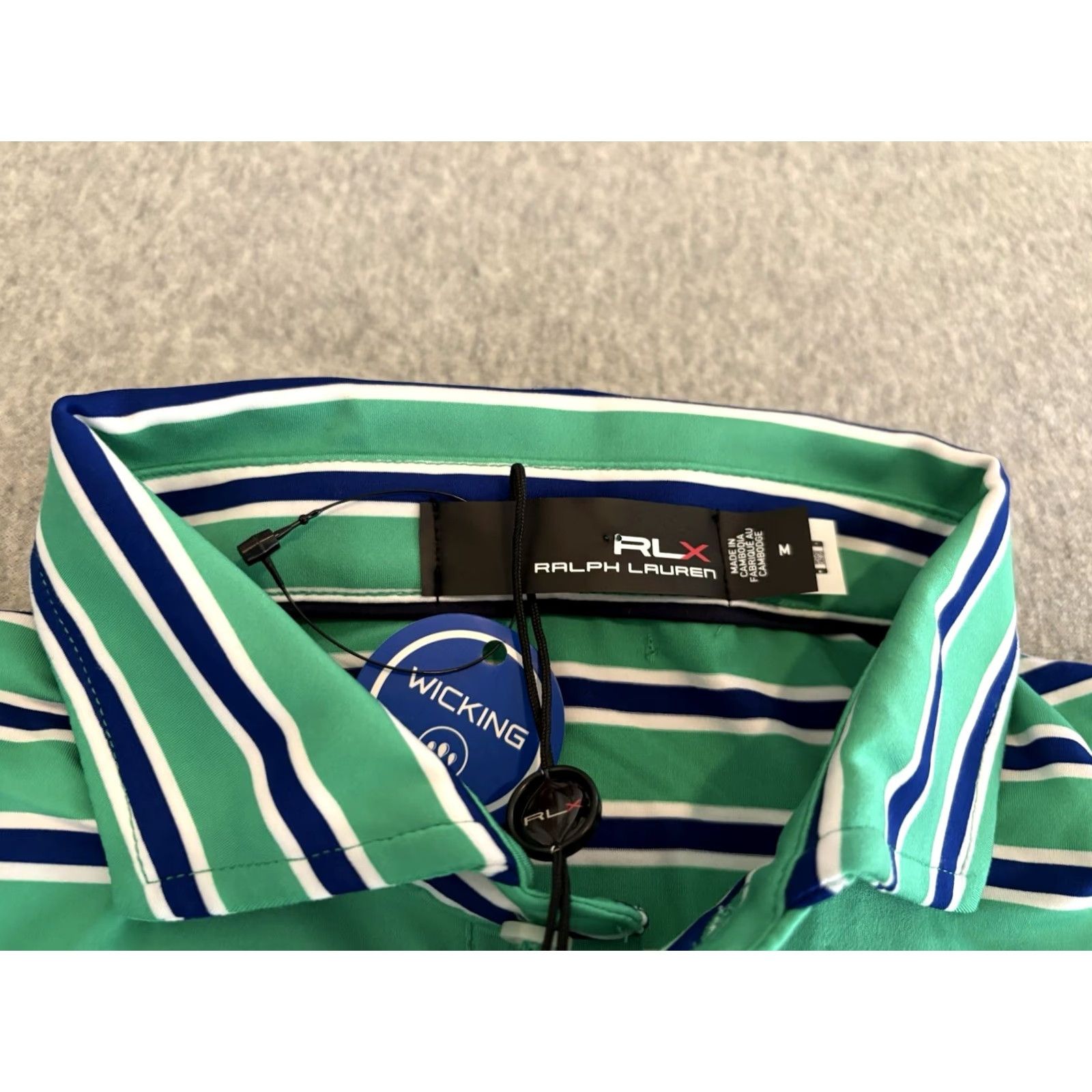 RLX Ralph Lauren RLX Ralph Lauren Green Striped Polo Shirt Mens M NWT Size US M / EU 48-50 / 2 - 2 Thumbnail