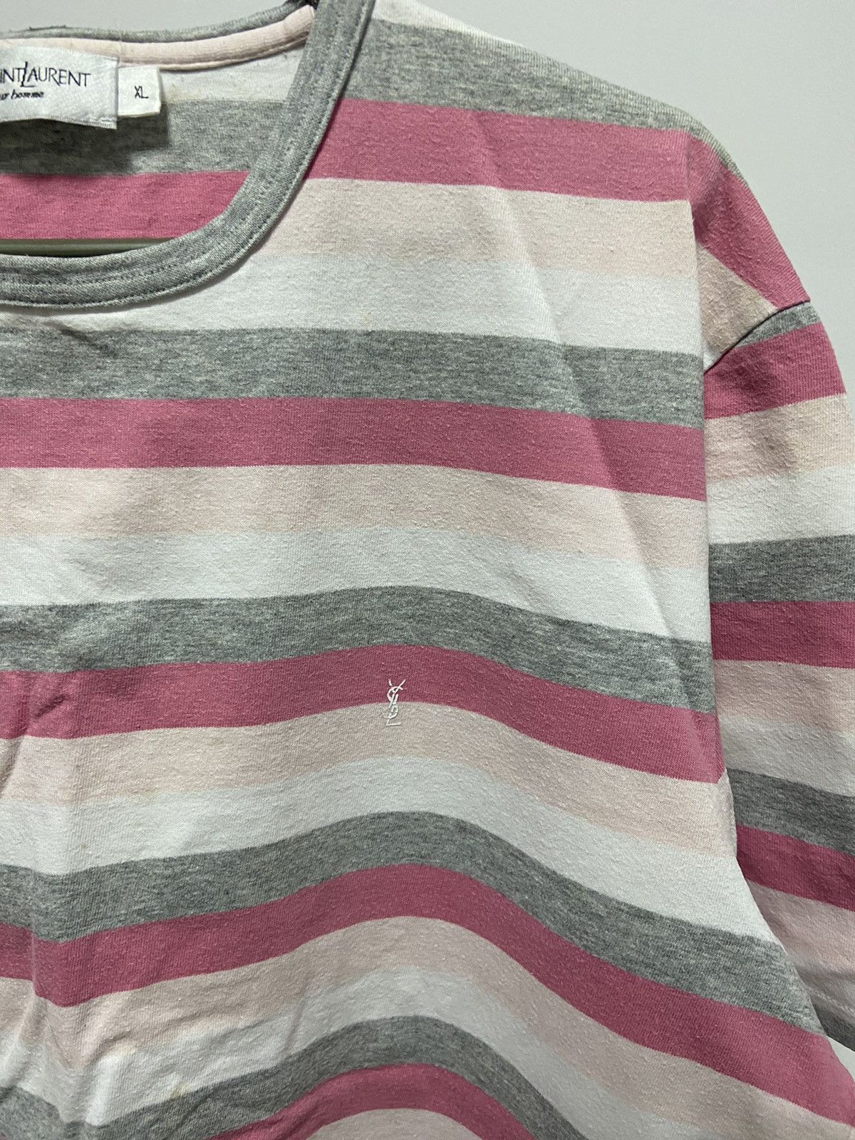 Vintage × Yves Saint Laurent Yves Saint Laurent T Shirt striped Small YSL Logo Y2K Size US XL / EU 56 / 4 - 5 Thumbnail