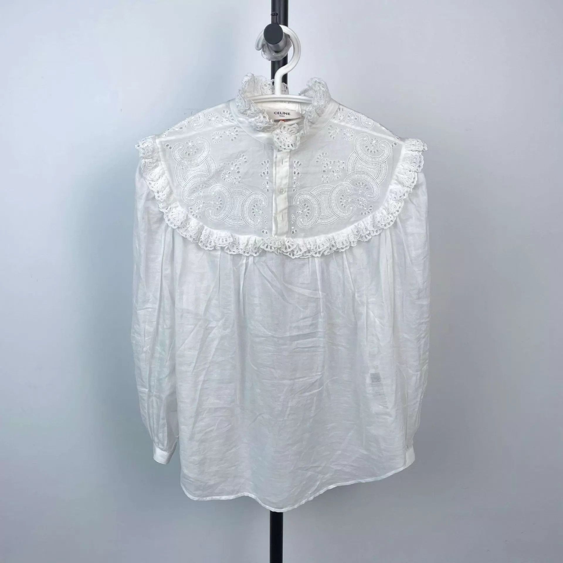 Celine Celine tulle cutout top 36 Size XS / US 0-2 / IT 36-38 - 1 Thumbnail
