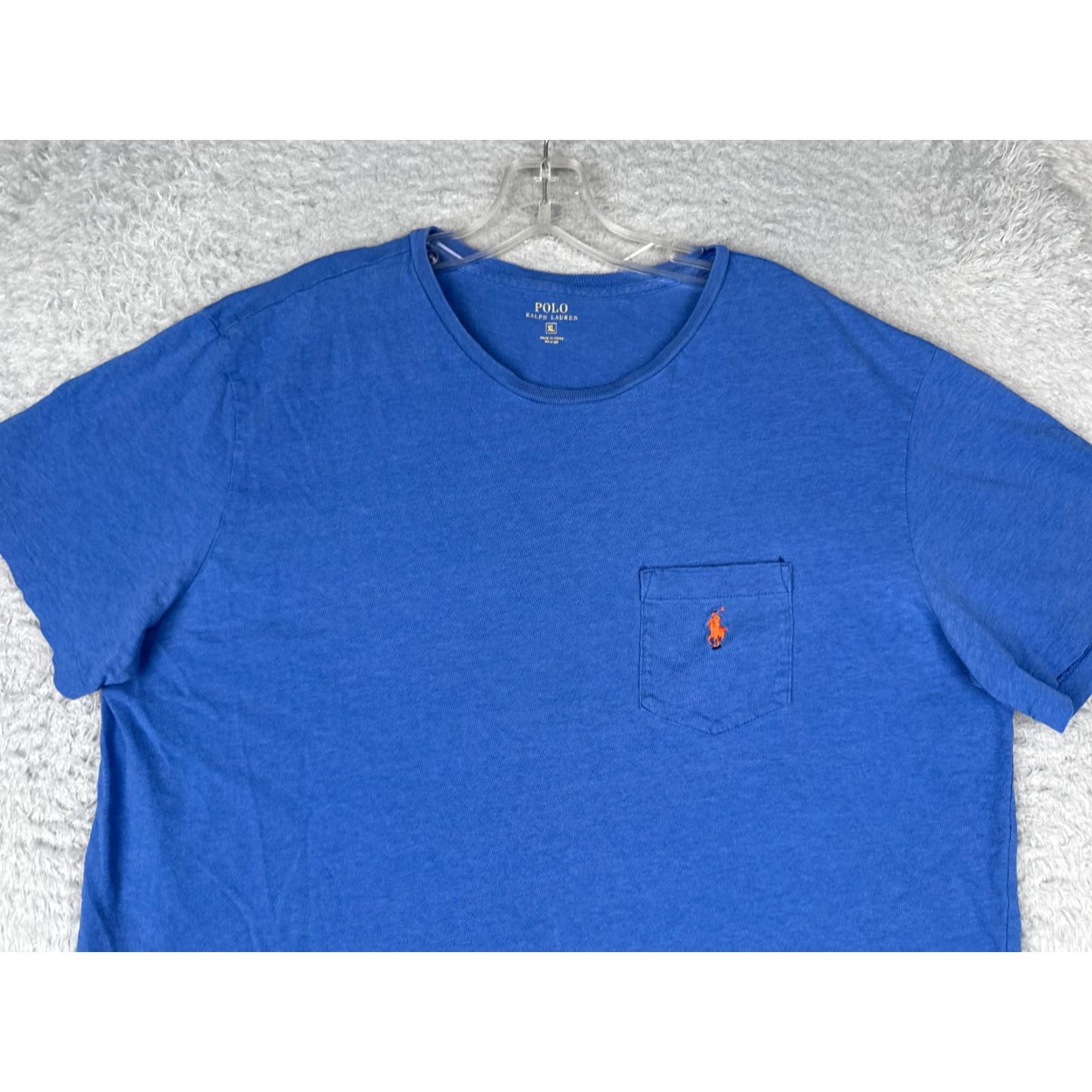 Ralph Lauren Polo Ralph Lauren Shirt Adult XL Blue Crew Neck 100% Cotton Pocket Logo T-Shirt Men’s Wear All Seasons Size US XL / EU 56 / 4 - 4 Thumbnail
