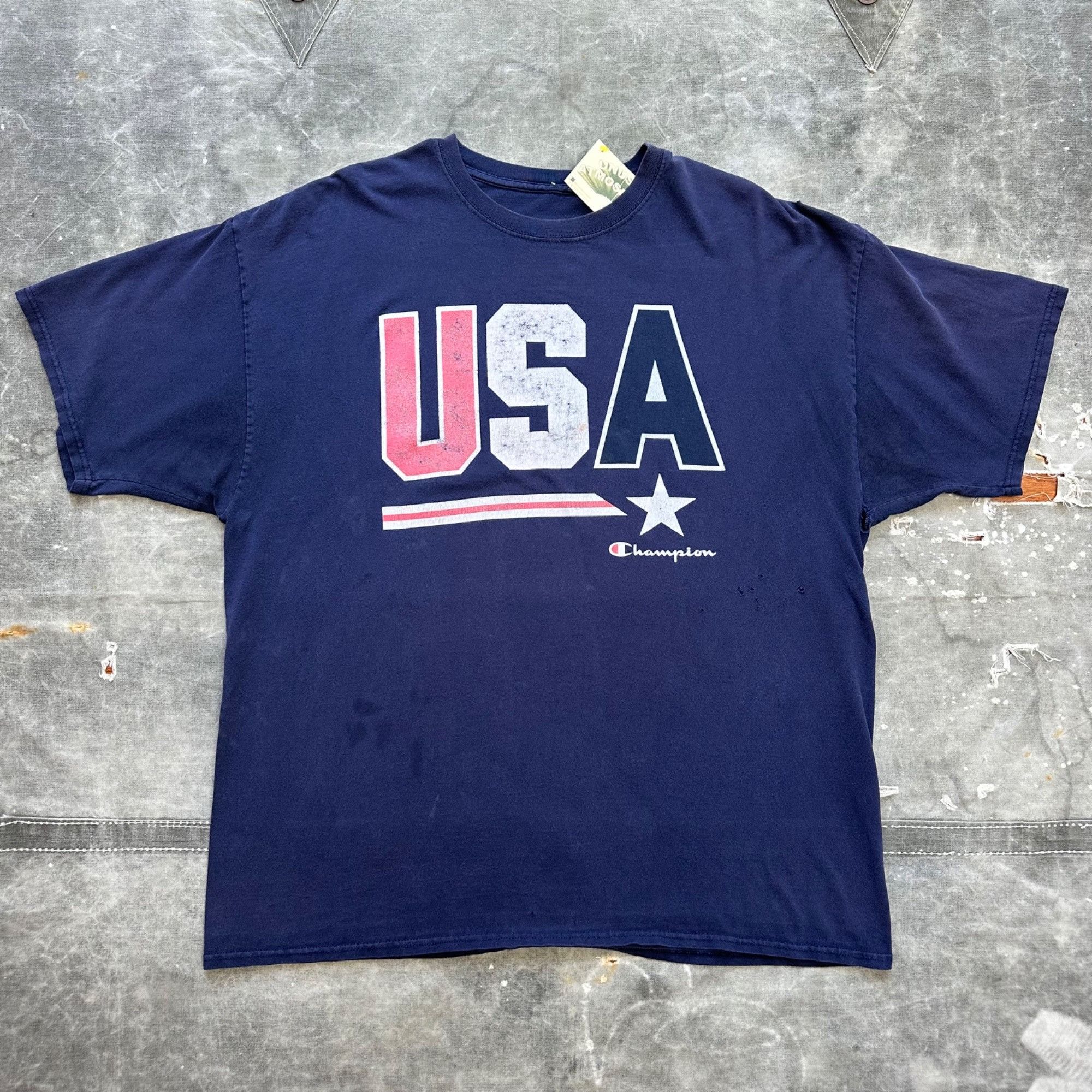 Vintage Vintage 90s Champion USA Olympics Shirt Size US XL / EU 56 / 4 - 1 Thumbnail