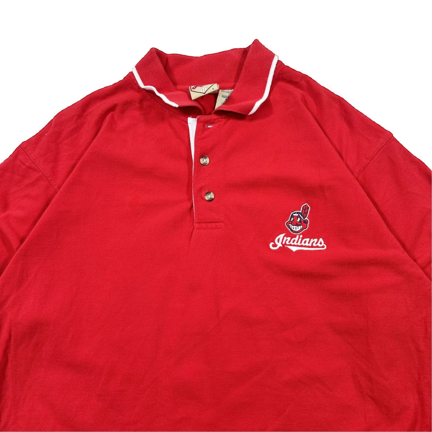 Vintage Vintage 90s Cleveland Guardians Polo T Shirt Size US L / EU 52-54 / 3 - 2 Thumbnail