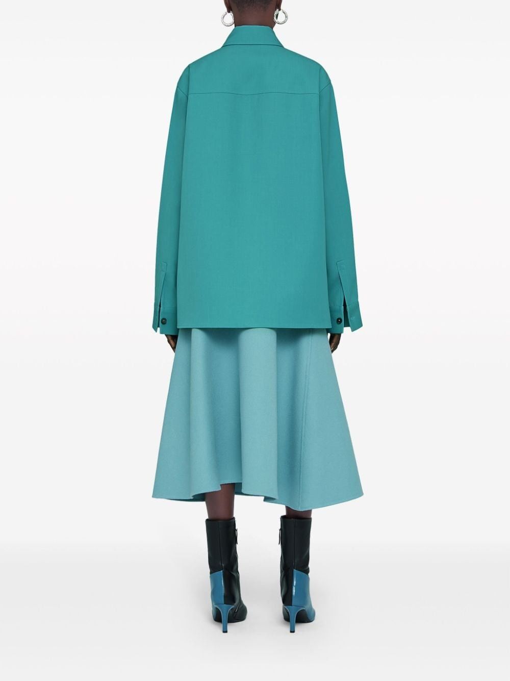 Jil Sander o1mt1gz0625 Button Shirt in Blue Green Size US S / EU 44-46 / 1 - 3 Thumbnail
