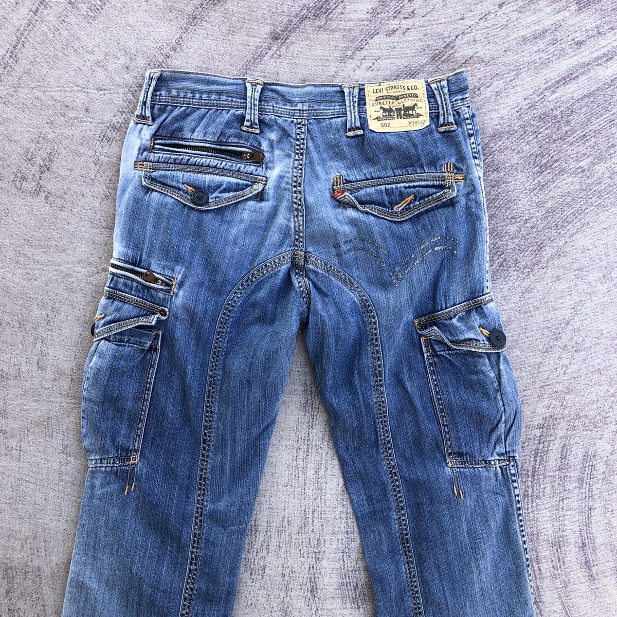 Jean Faded Cargo Denim Levis 502 Multipocket Tactical Pant Size US 30 / EU 46 - 13 Thumbnail