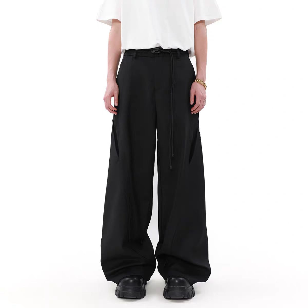 Japanese Brand × Vintage Black Vintage Loose Fit Casual Suit Trousers Size US 34 / EU 50 - 1 Thumbnail