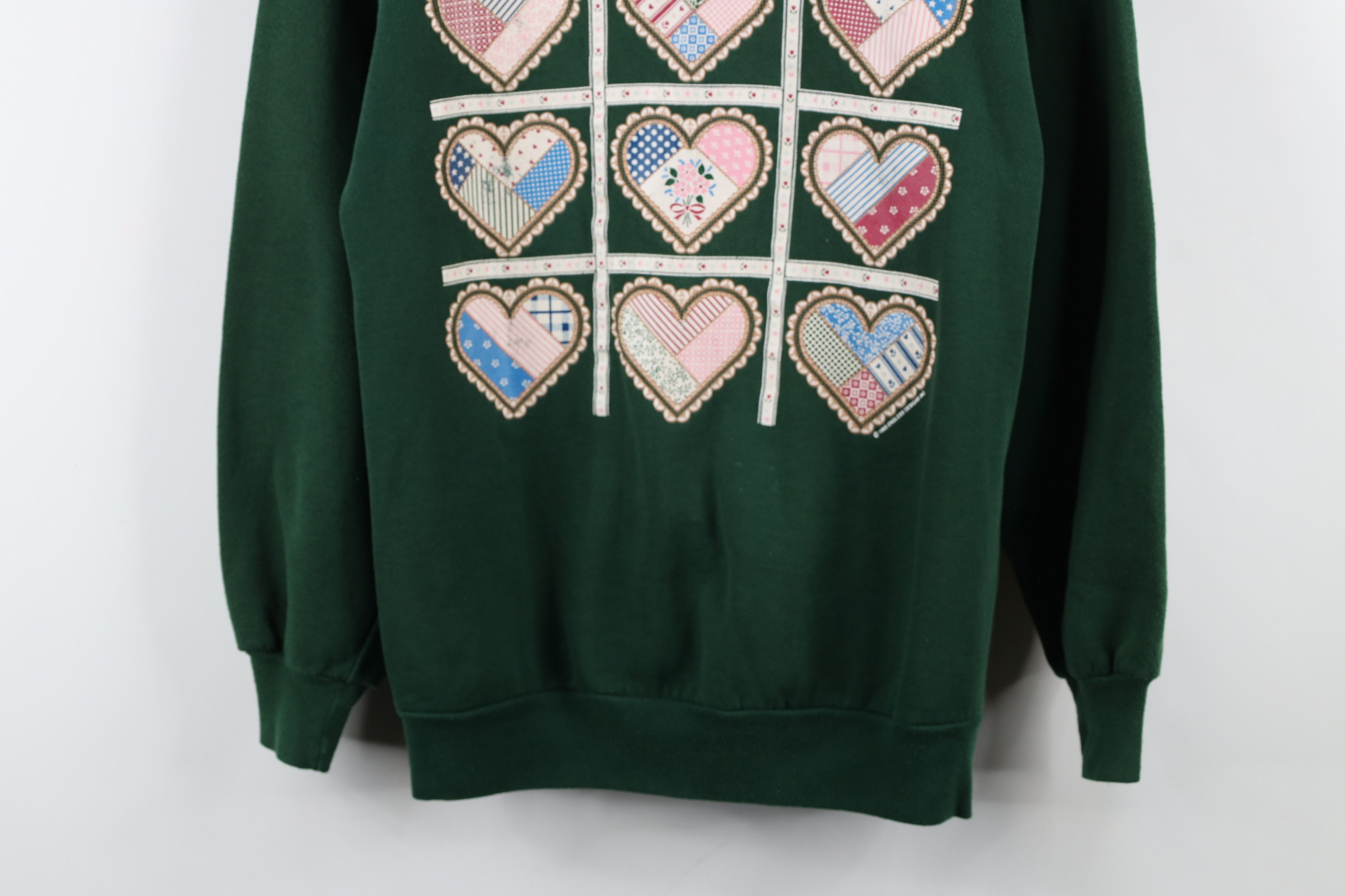 Vintage Vintage 90s Streetwear Country Quilt Heart Sweatshirt USA Size M / US 6-8 / IT 42-44 - 3 Thumbnail