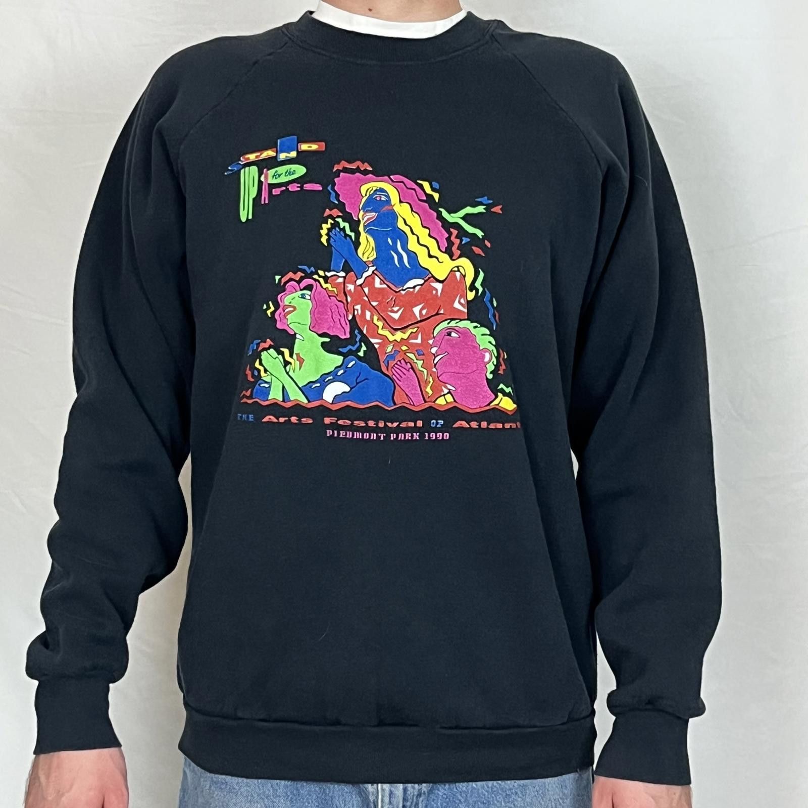 Fruit Of The Loom VTG 90S ARTS FESTIVAL OF ATLANTA BLACK GRAPHIC SWEATSHIRT XL Size US XL / EU 56 / 4 - 1 Thumbnail
