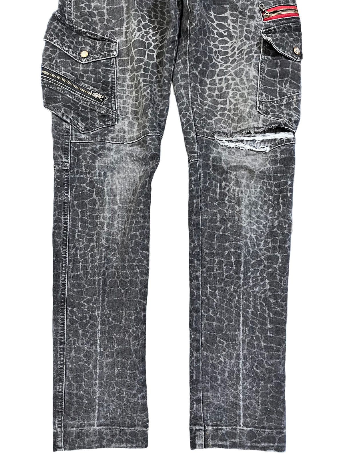 Japanese Brand × Temple Of Jawnz Vintage Jawin SnakeSkin Cargo Denim Size US 32 / EU 48 - 3 Thumbnail