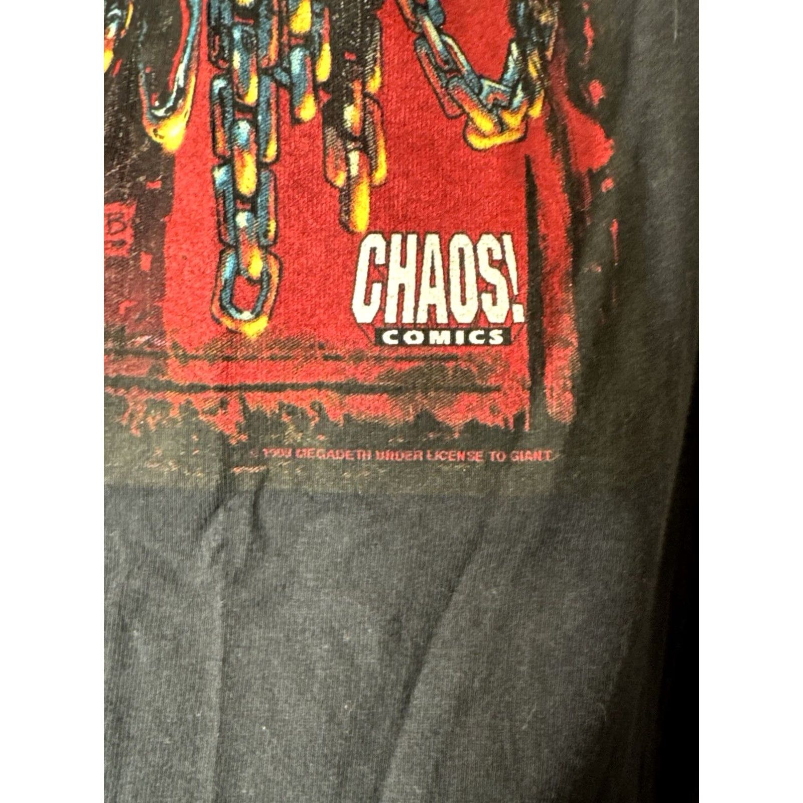 Vintage VINTAGE Megadeth Chaos Comics T Shirt Giant Tag XL 90s Metal Shirt Mens Black Cotton 1998 Double-Sided Size US XL / EU 56 / 4 - 6 Thumbnail
