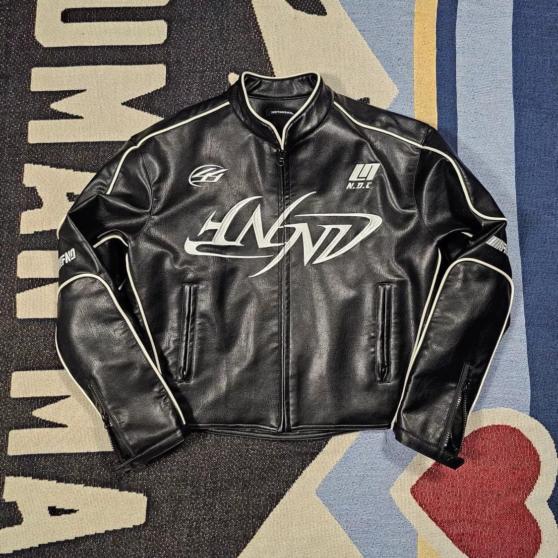 Vintage Knight Dark Leather Jacket Size US M / EU 48-50 / 2 - 1 Thumbnail