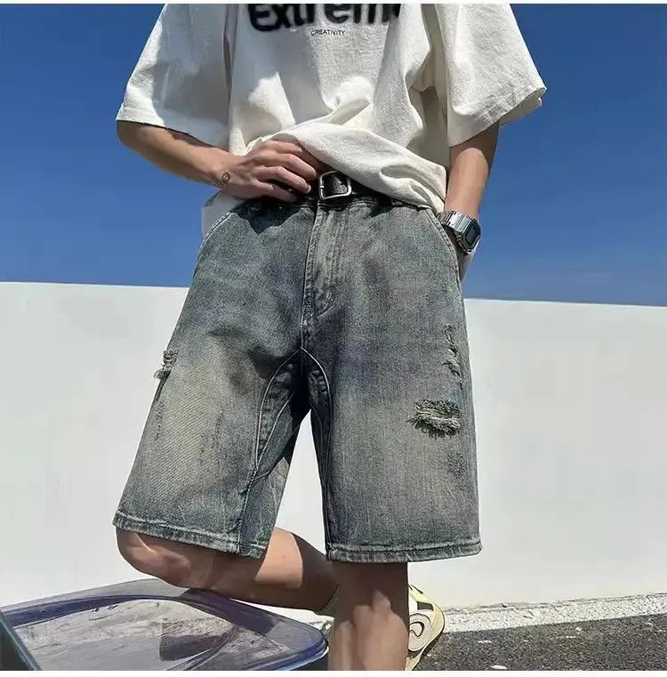 Japanese Brand Retro loose washed distressed jeans Size US 30 / EU 46 - 4 Thumbnail