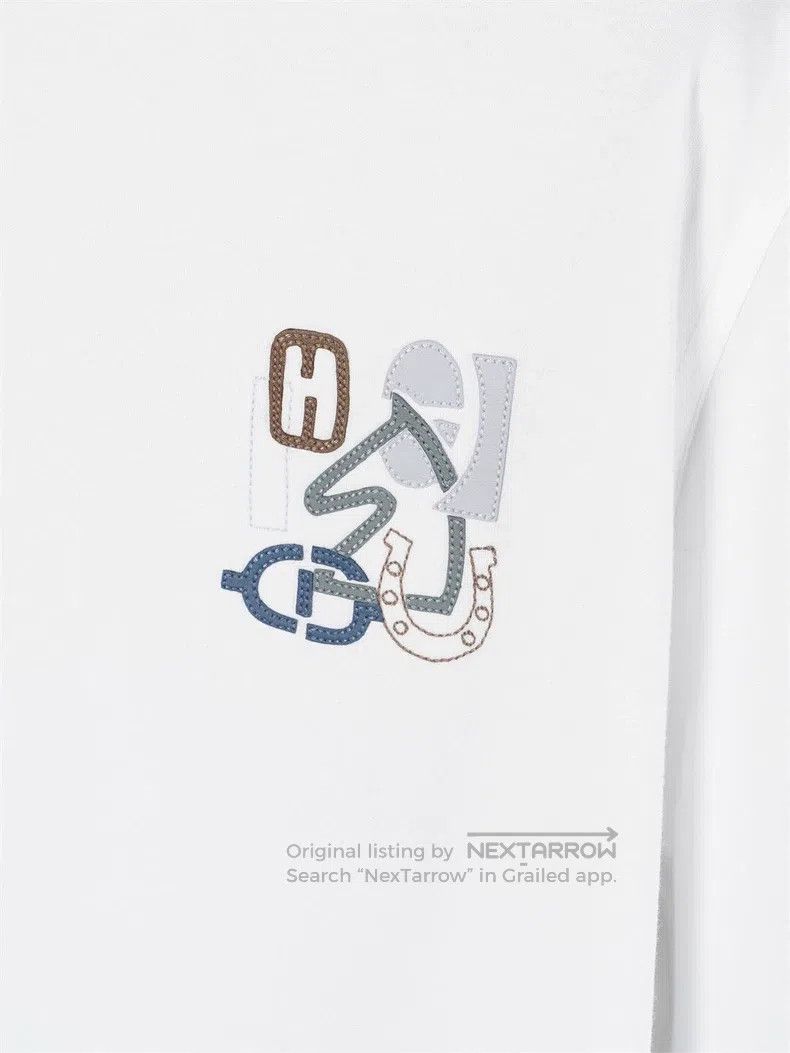 Hermes Hermes White Sea Island Cotton Short Sleeve T-Shirt Size US L / EU 52-54 / 3 - 4 Thumbnail
