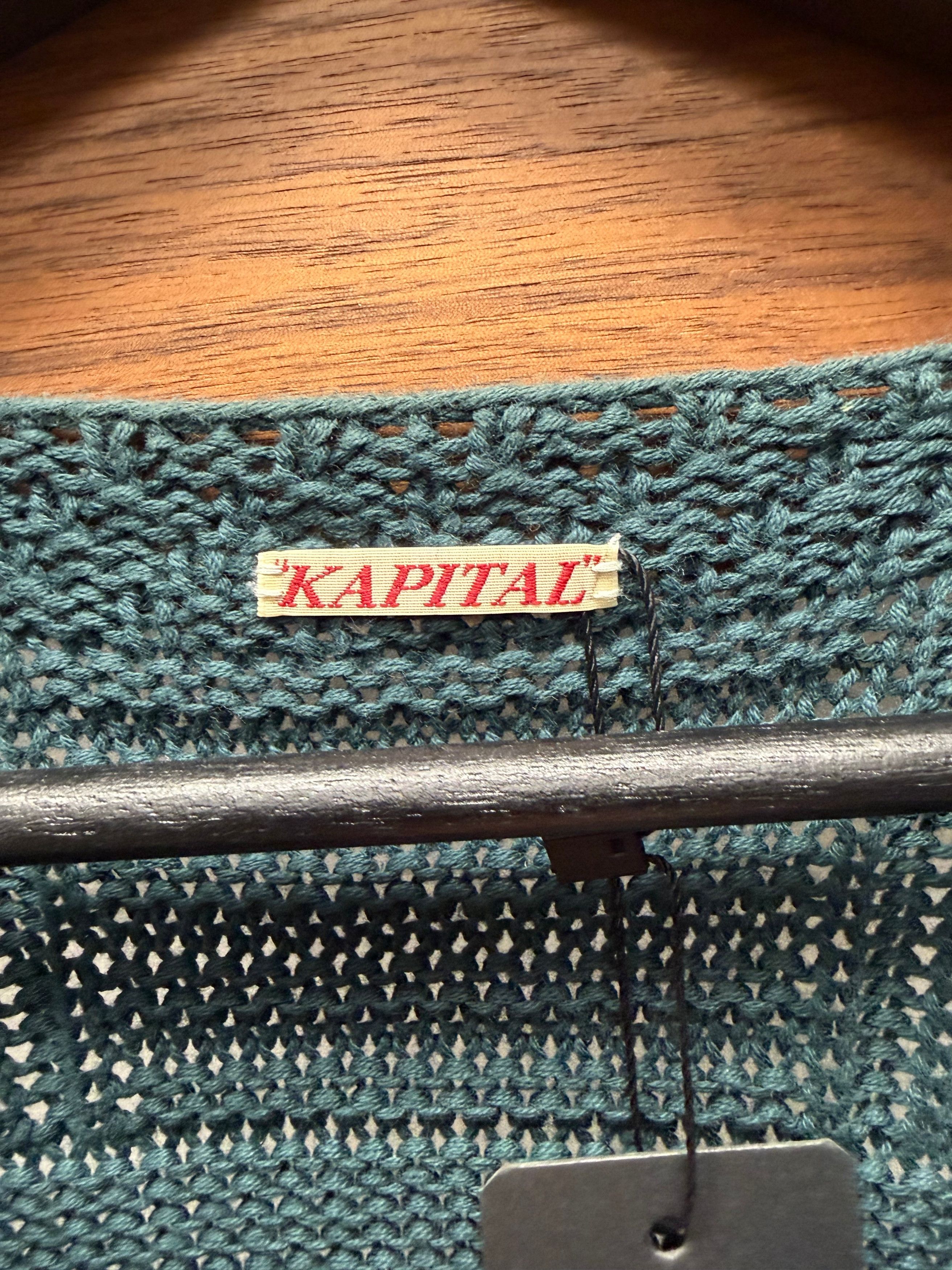 Kapital Kapital Sun Faded Blue/Yellow ‘Jersey’ Knit Sweater Size US L / EU 52-54 / 3 - 3 Thumbnail