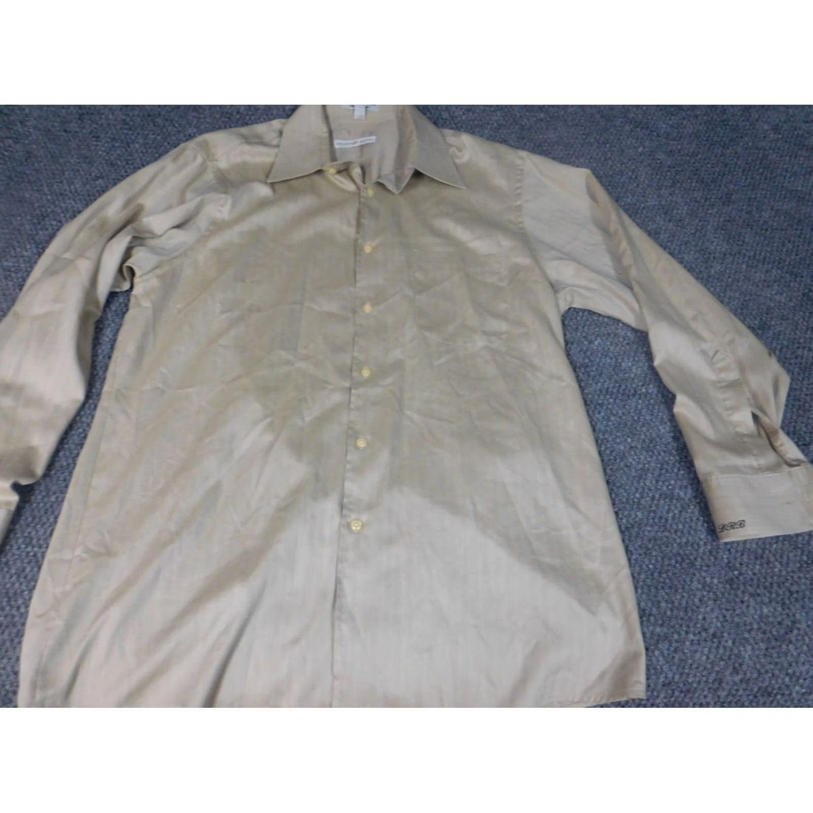 Geoffrey Beene Geoffrey Beene Mens Shirt Medium Beige Button-Down Cotton Knit Long Sleeve Regular Pocketed Button-Up Western Theme Size US M / EU 48-50 / 2 - 3 Thumbnail
