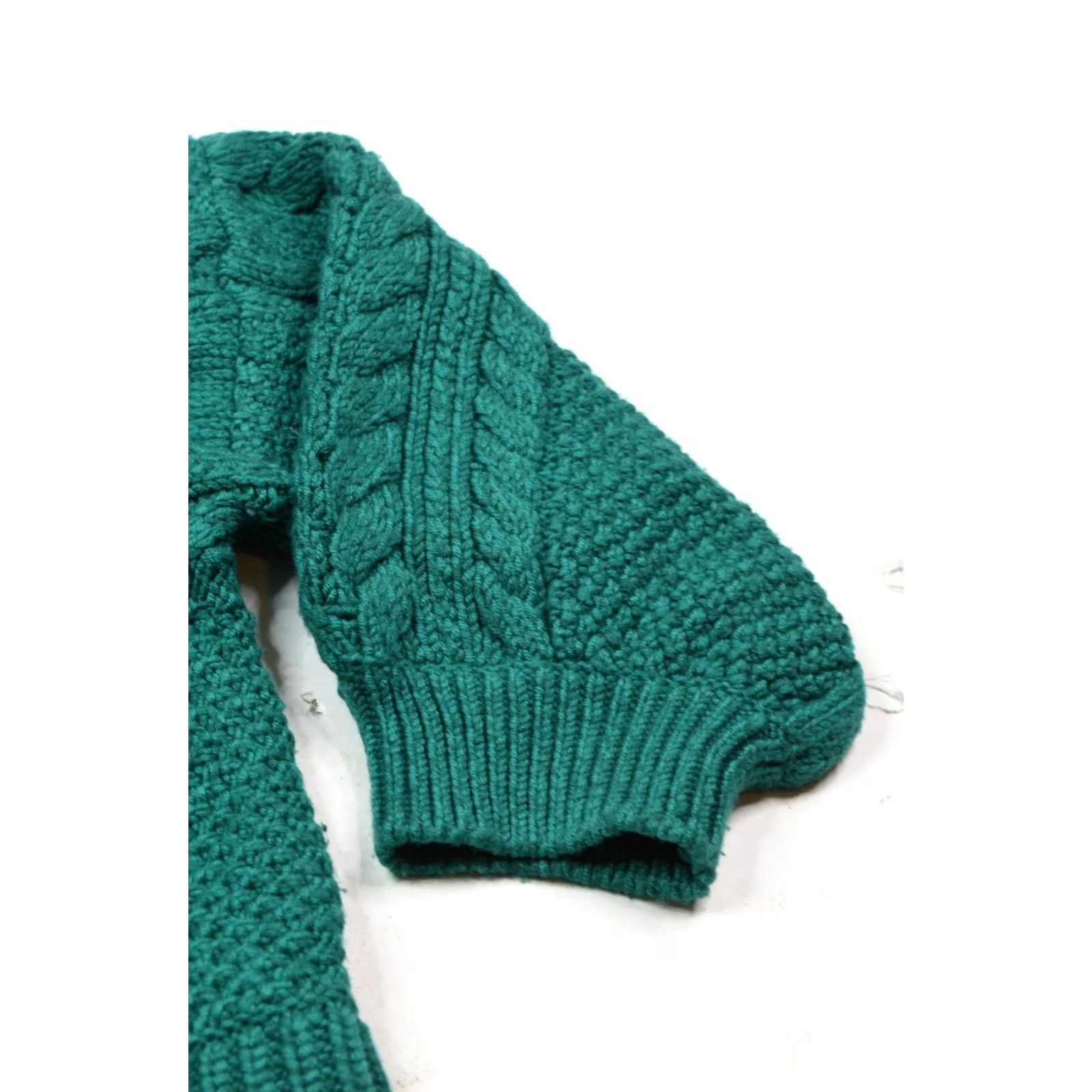 Alice + Olivia Alice + Olivia Francine Turtleneck Sweater Large Green Cableknit Cropped Womens Size L / US 10 / IT 46 - 5 Thumbnail