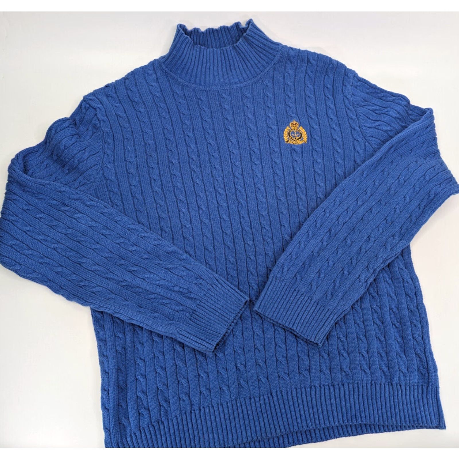 Ralph Lauren Lauren Ralph Lauren Cableknit Turtle Neck Sweater Blue Women's XL Pullover Knit Pullover Shirt? Size XL / US 12-14 / IT 48-50 - 2 Thumbnail