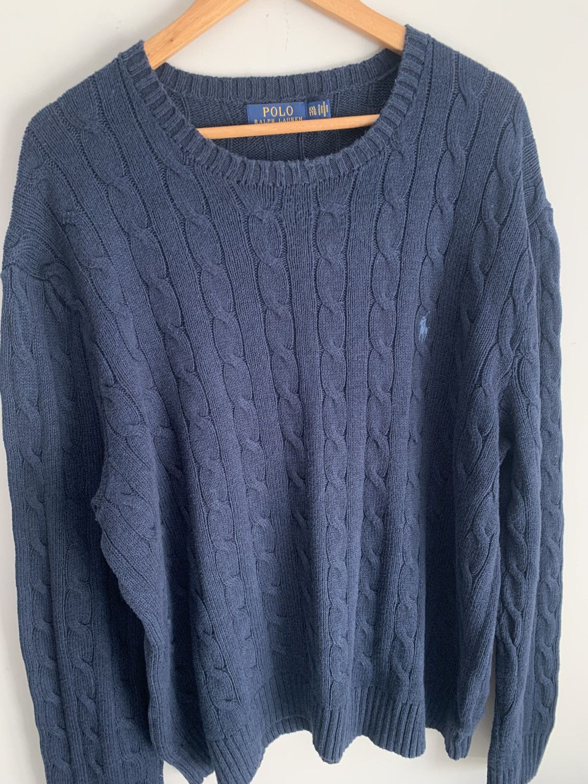 Polo Ralph Lauren Polo Ralph Lauren Navy Cable Knit Cotton Sweater XXL Size US XXL / EU 58 / 5 - 1 Thumbnail