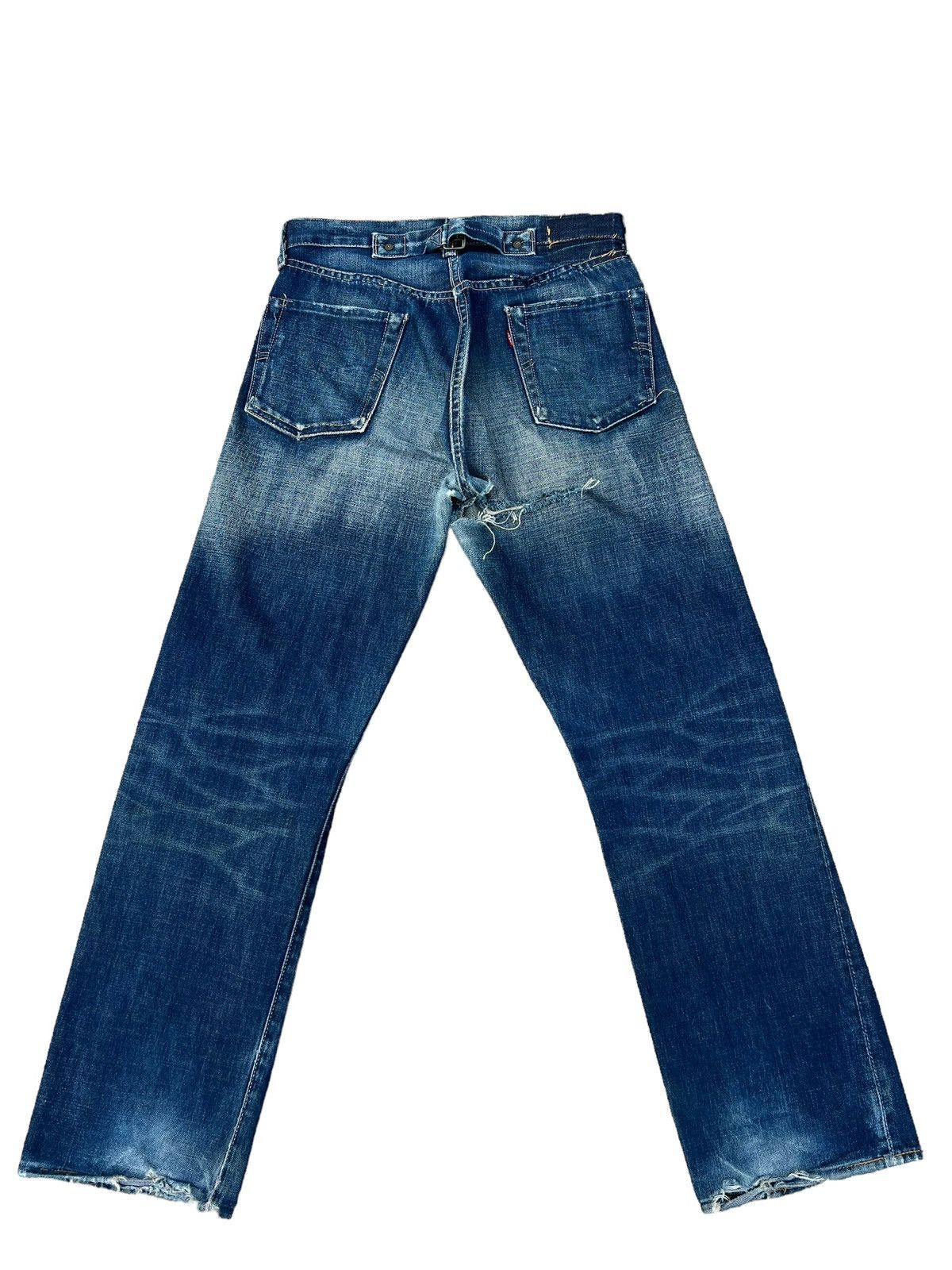 Levi's VTG 2002 Levi’s 501 XX LVC 1937 Ripped Denim Selvedge Jeans Size US 30 / EU 46 - 13 Thumbnail