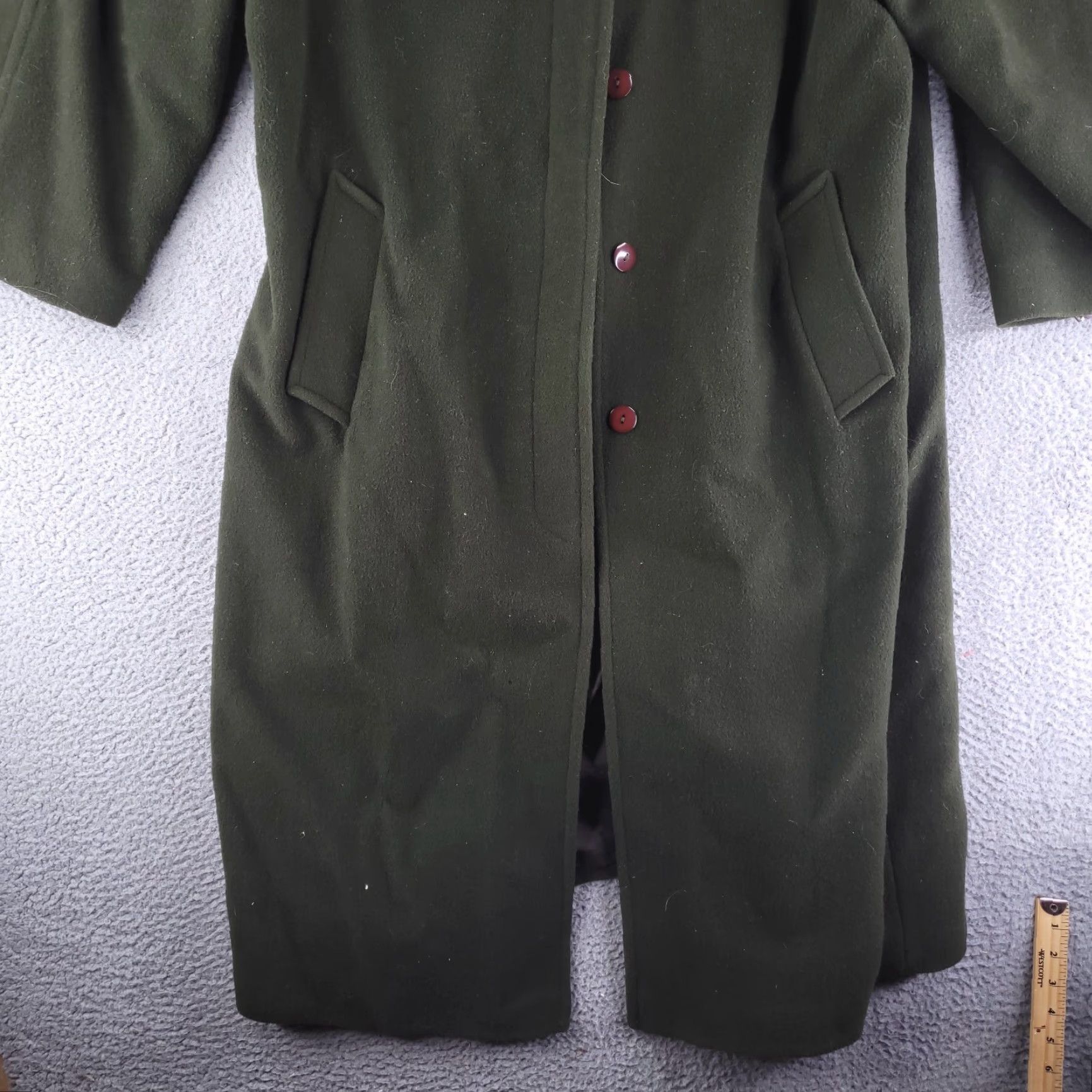 Preston & York Preston York Coat Womens 20W Dark Olive Green Wool Long Trench Overcoat Size 3XL / US 20-22 - 2 Thumbnail