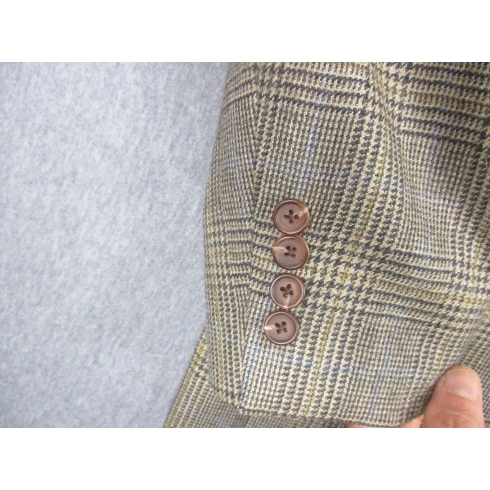 Ralph Lauren Lauren Ralph Lauren Blazer Mens 40R Brown Plaid Tweed Wool Sport Coat Jacket Size 40R - 3 Thumbnail