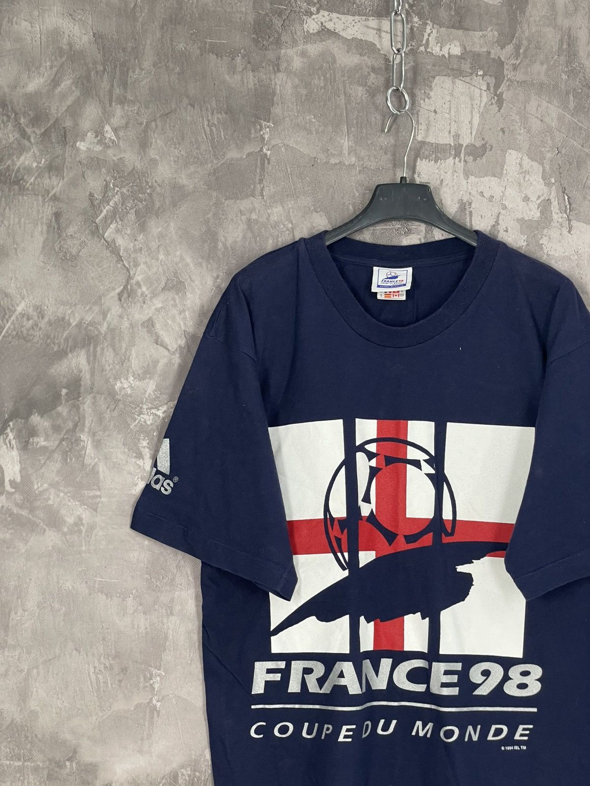 Vintage 1998 France Adidas Retro Fifa World Cup T-Shirt Size US M / EU 48-50 / 2 - 3 Thumbnail