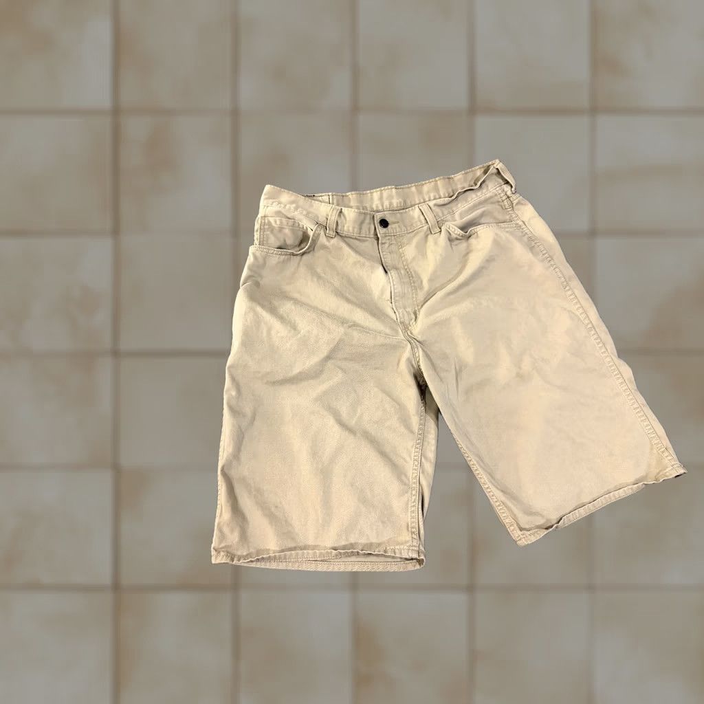 Levi's Levi's 569 Shorts Mens 38 Beige Medium Wash Denim Pocket 5-Pocket Regular Chino Odd Blemishes Front Back Vintage No Size US 38 / EU 54 - 1 Thumbnail