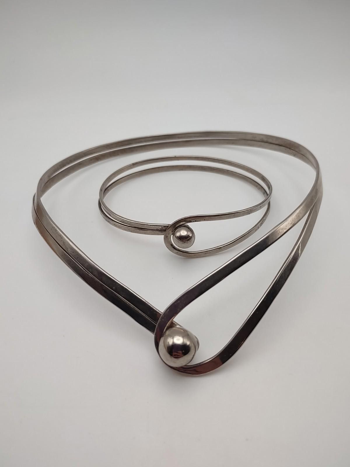The Unbranded Brand Vtg Heavy 925 Sterling Silver Basketweave Necklace Bracelet Size ONE SIZE - 1 Thumbnail